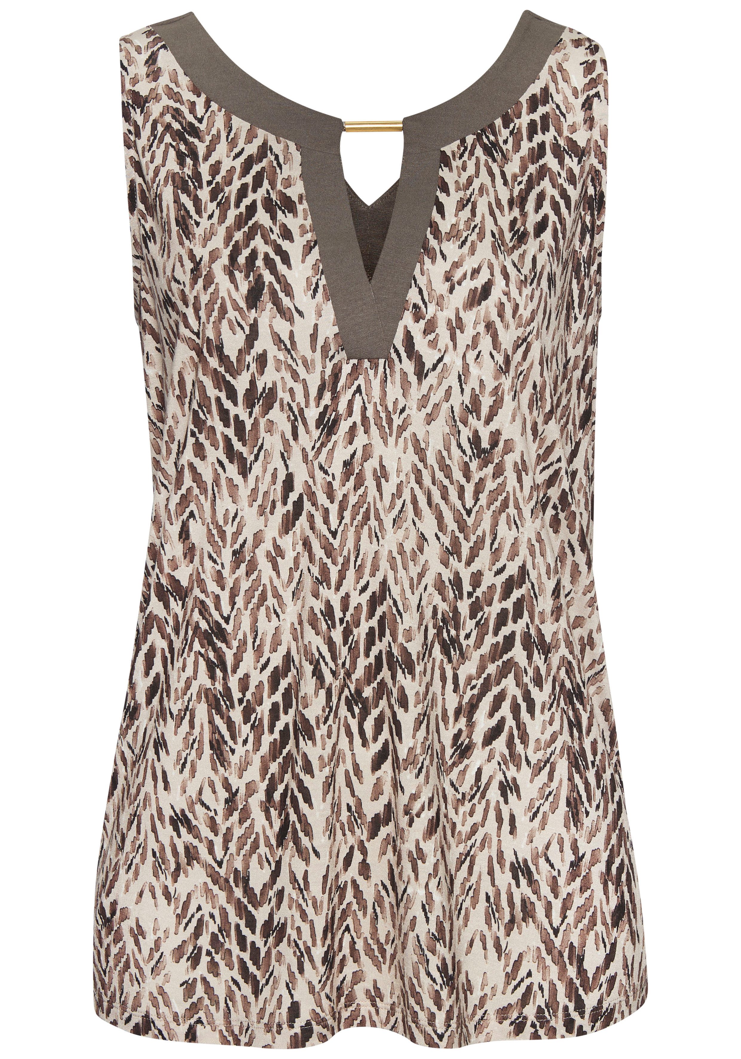 LASCANA Trägertop mit Zieraccessoire, weiche Viskose, Alloverprint. € 29,99