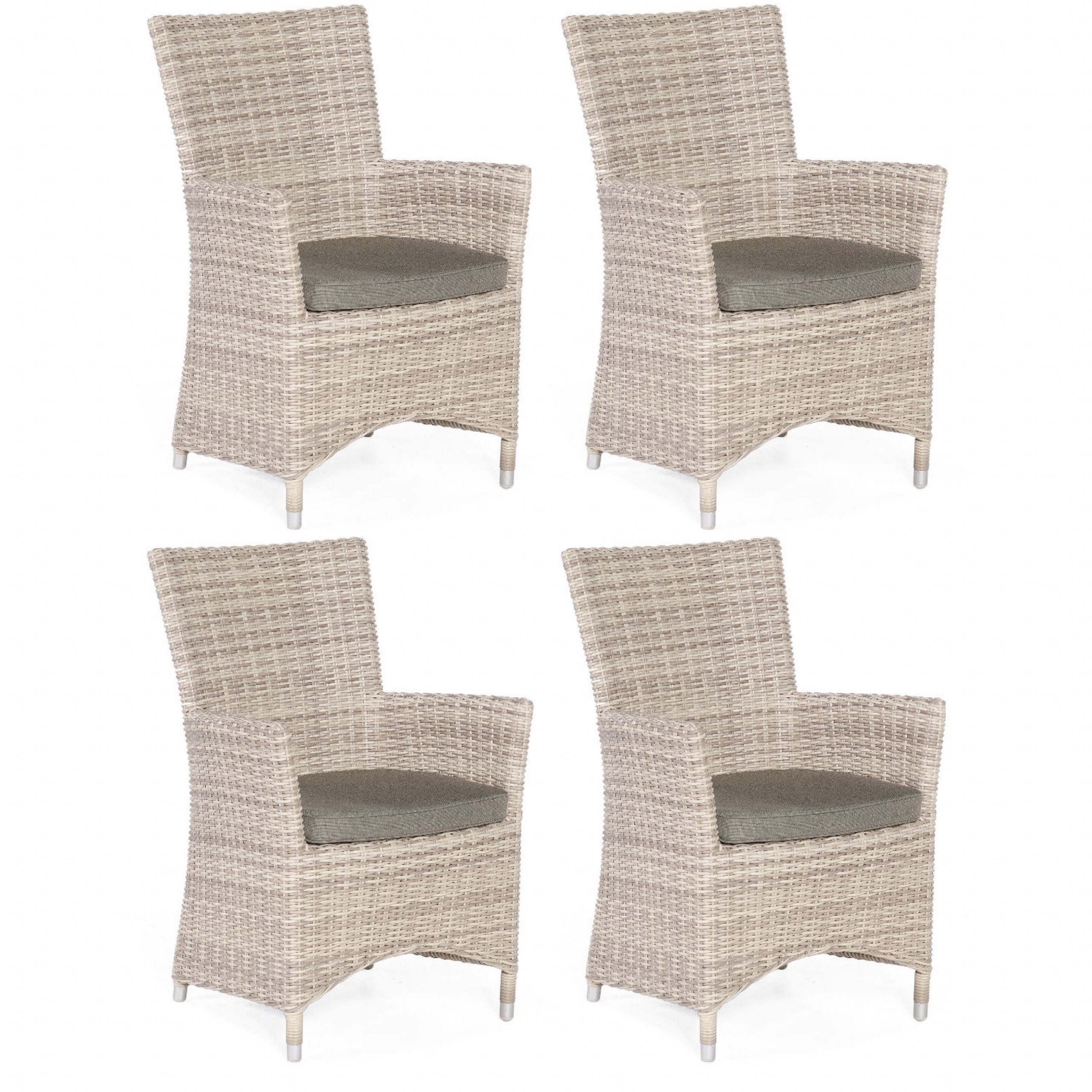 Gartenstuhl Sonnenpartner 4er-Set Garten-Sessel Ikarus Aluminium mit Polyrattan