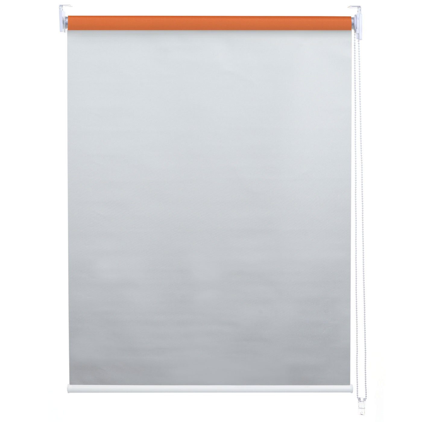 Bedienung blickdicht, Kettenzug Seitenzugrollo Stufenlose Bohrmontage, abdunkelnd, Thermobarriere, MCW, verschraubt, inkl. orange Kindersicherung, MCW-D52-110x230,