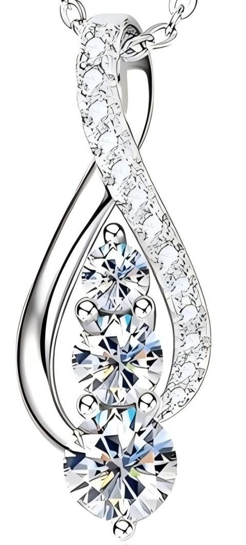 Jumpeak Kette mit Anhänger Labor-Diamant 0.5ct,D,VS1,Damen Halskette,Infinity Anhänger,14K Gold, Geschenk für Frau,Geschenk Schwester,Verlobungsgeschenk,Brautgeschenk