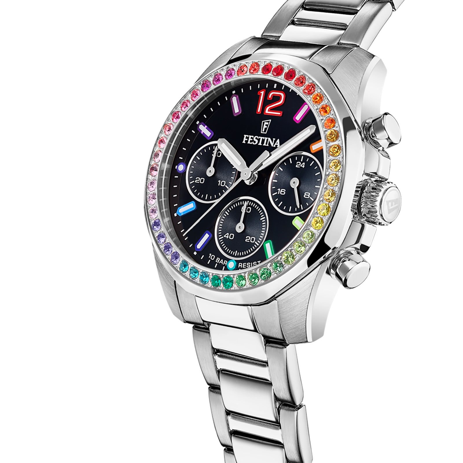 Festina Quarzuhr Festina Damenuhr Boyfriend, (Analoguhr), Damen Armbanduhr rund, Edelstahlarmband silber, Casual