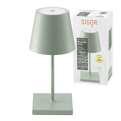 SIGOR LED Tischleuchte Tischleuchte NUINDIE Mini Salbeigrün, Dimmbar, 1 LED Platine, 2700