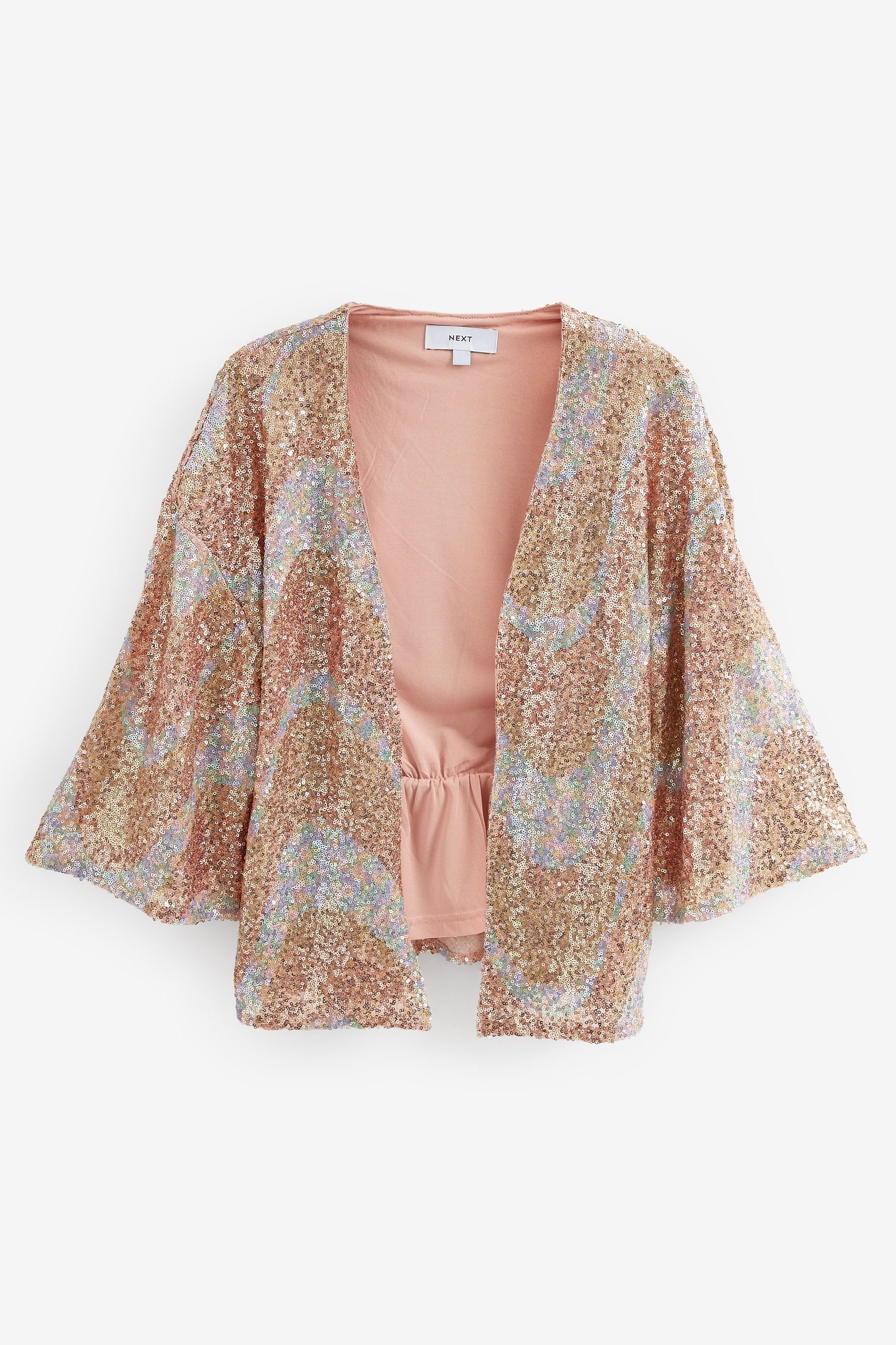 Next Kimono Sommerkimono mit Pailletten, Polyester, Elasthan, Aktuelles  Design aus England