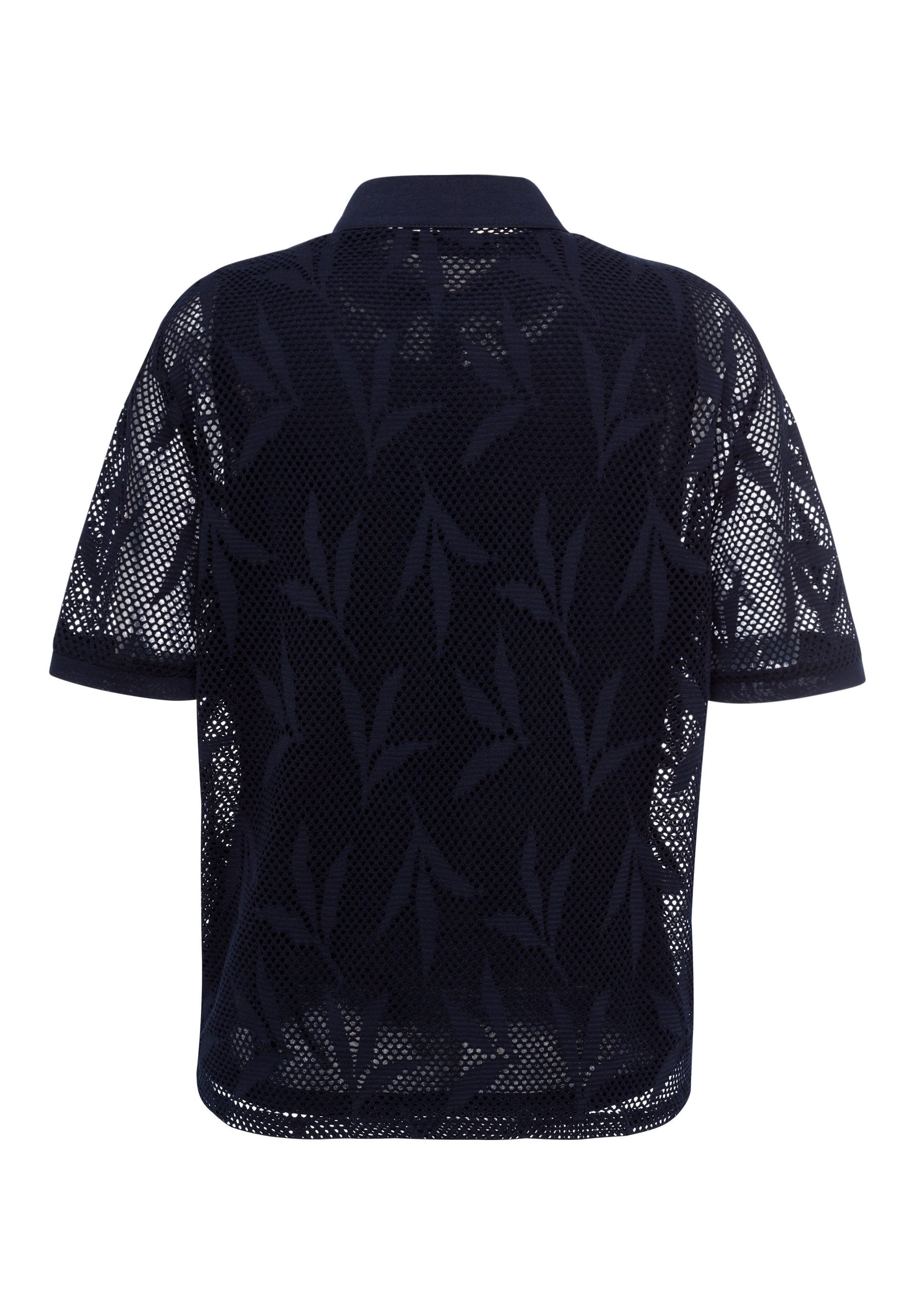 FRANK WALDER Klassische Bluse mit elastischer Lochspitze