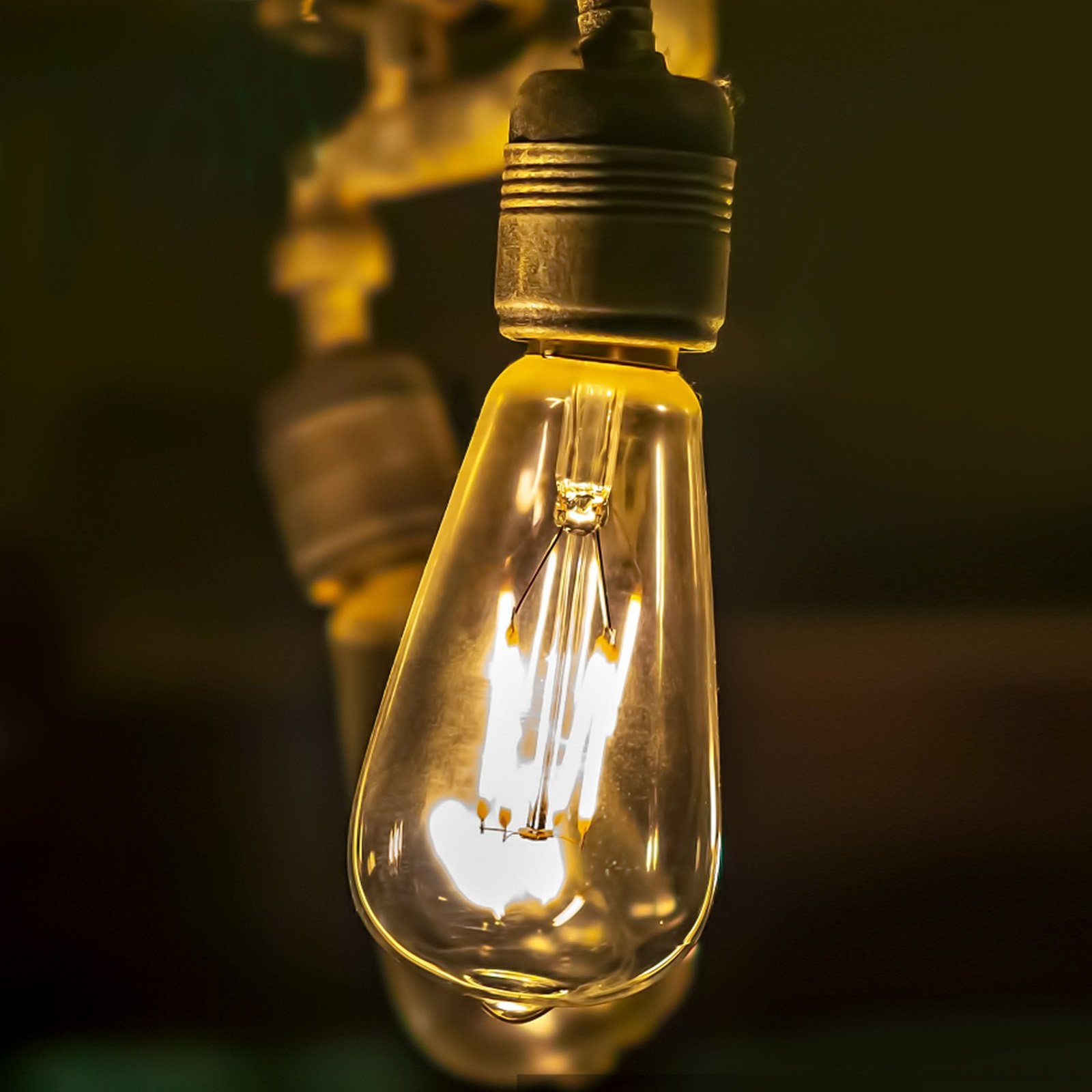 Aigostar LED-Leuchtmittel 16W E27 Edison LED Vintage Glühbirne ST64 Filament Retro Glas, Glühbirne Kegel Form ST64 Standard Edison Gewinde 1760 Lumen 2200K