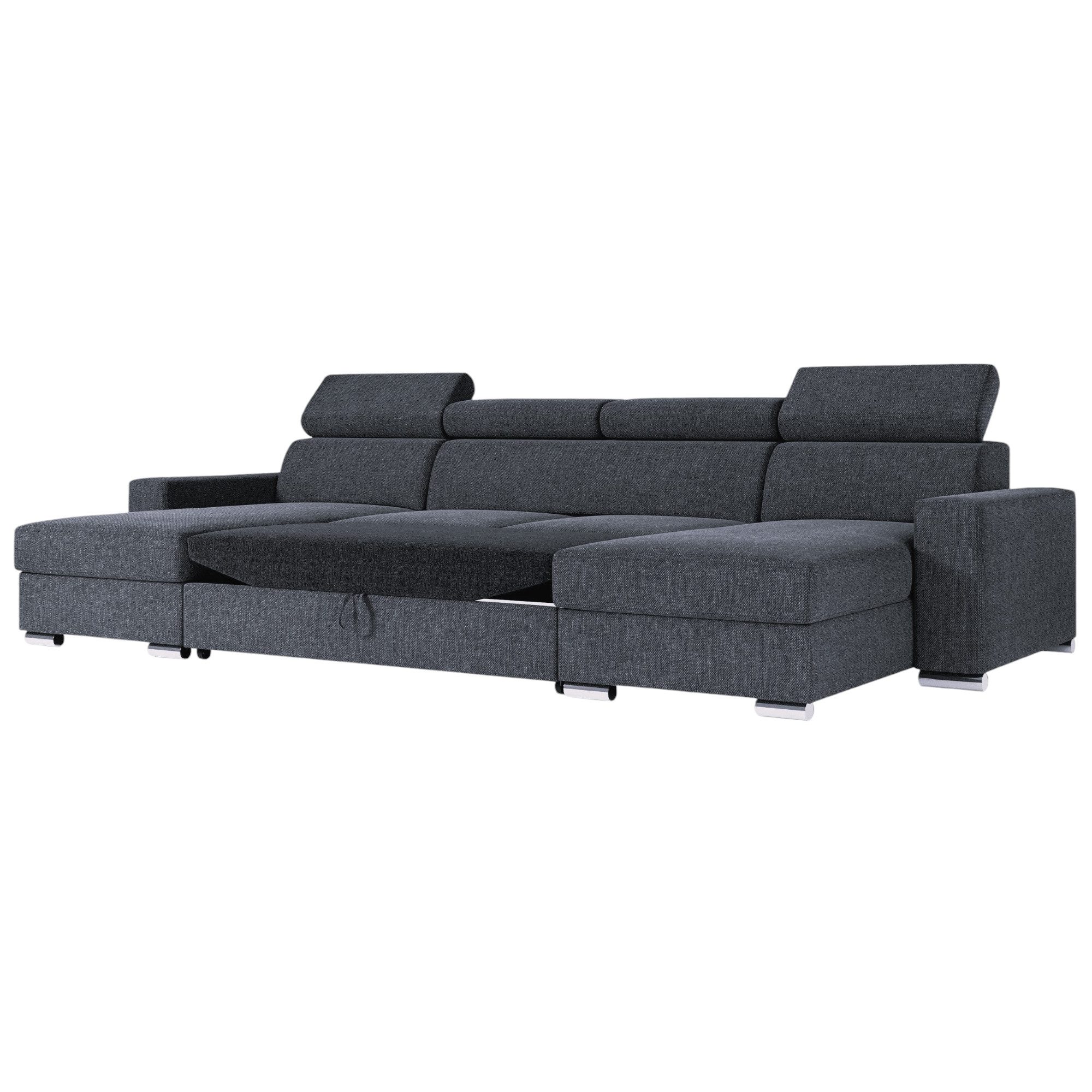 M-Punkt24 Wohnlandschaft BARI, U-Form, mit Bettkasten, mit Kopfteilverstellung, mit Bettfunktion