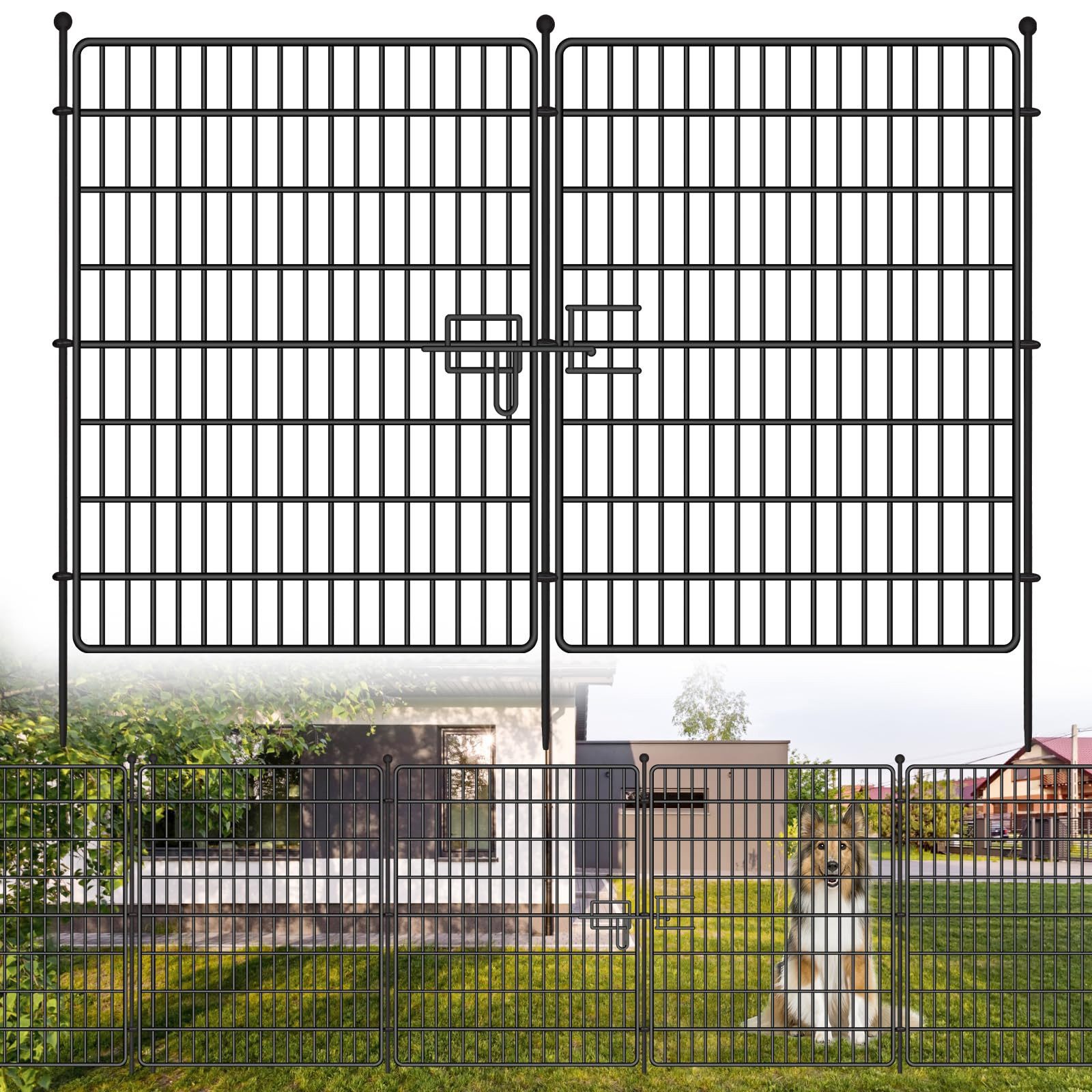 GarveeMore Gartenzaun Dekorative Metall Garten Zaun, günstig online kaufen