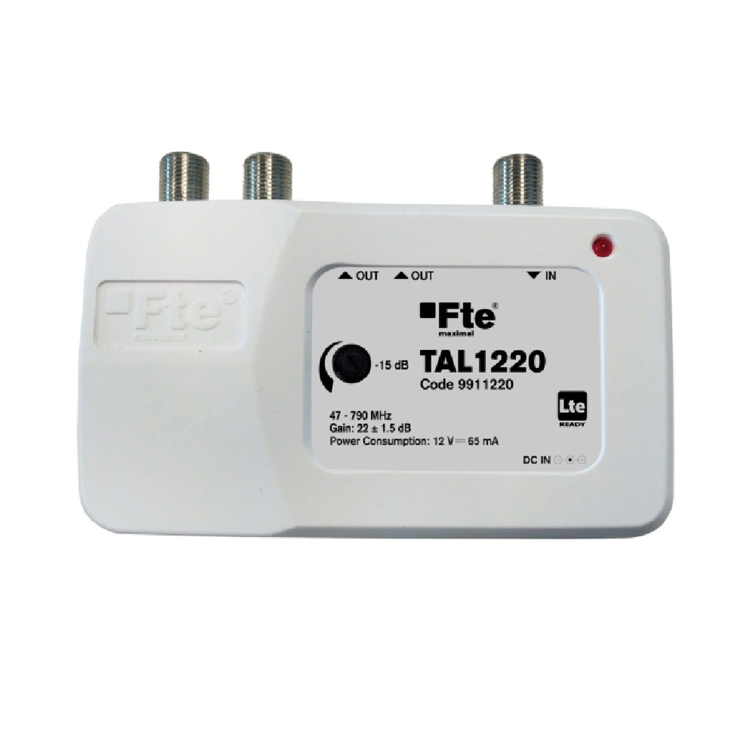 FTE Maximal TAL 1220 Hausanschlusssignalverstärker BK-Ter-Verstärker 22 dB Zwischenverstärker (1 x Eingang - 2 x Ausgänge mit LTE Filter)