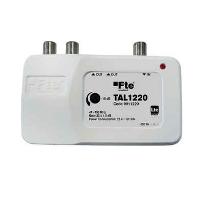 FTE Maximal »TAL 1220 Hausanschlusssignalverstärker (BK-Ter-Verstärker 1 x Eingang - 2 x Ausgänge mit LTE Filter, Verstärkung 22 dB, Innenmontage in 4-Farbverpackung)« Zwischenverstärker