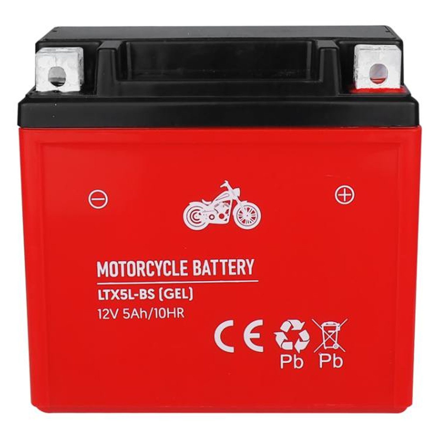 Lamex LTX5L-BS Gel-Motorradbatterie 12V 5Ah Akku (12 V), Gel-Batterie Motorrad