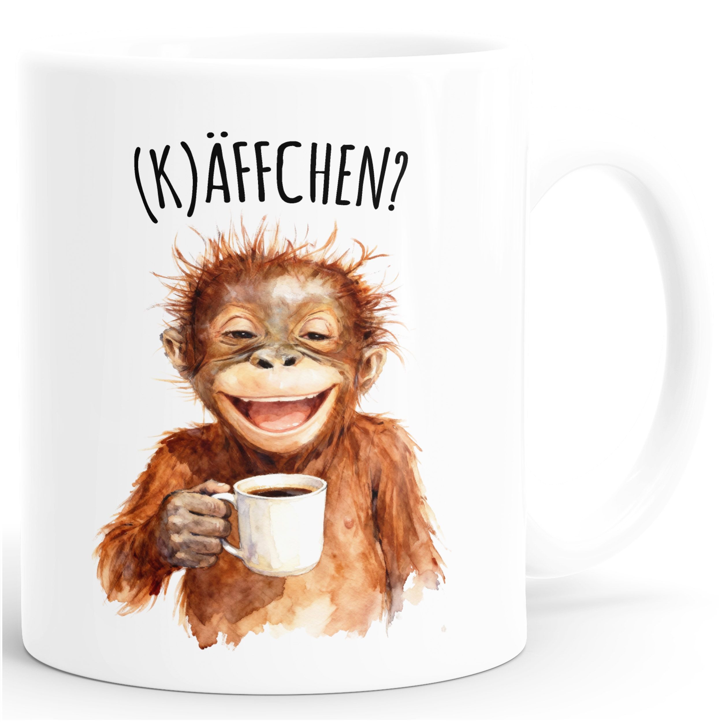 MoonWorks Tasse Tasse Spruch Käffchen Wortspiel Affe lustige Tiermotive Bürotasse, Keramik