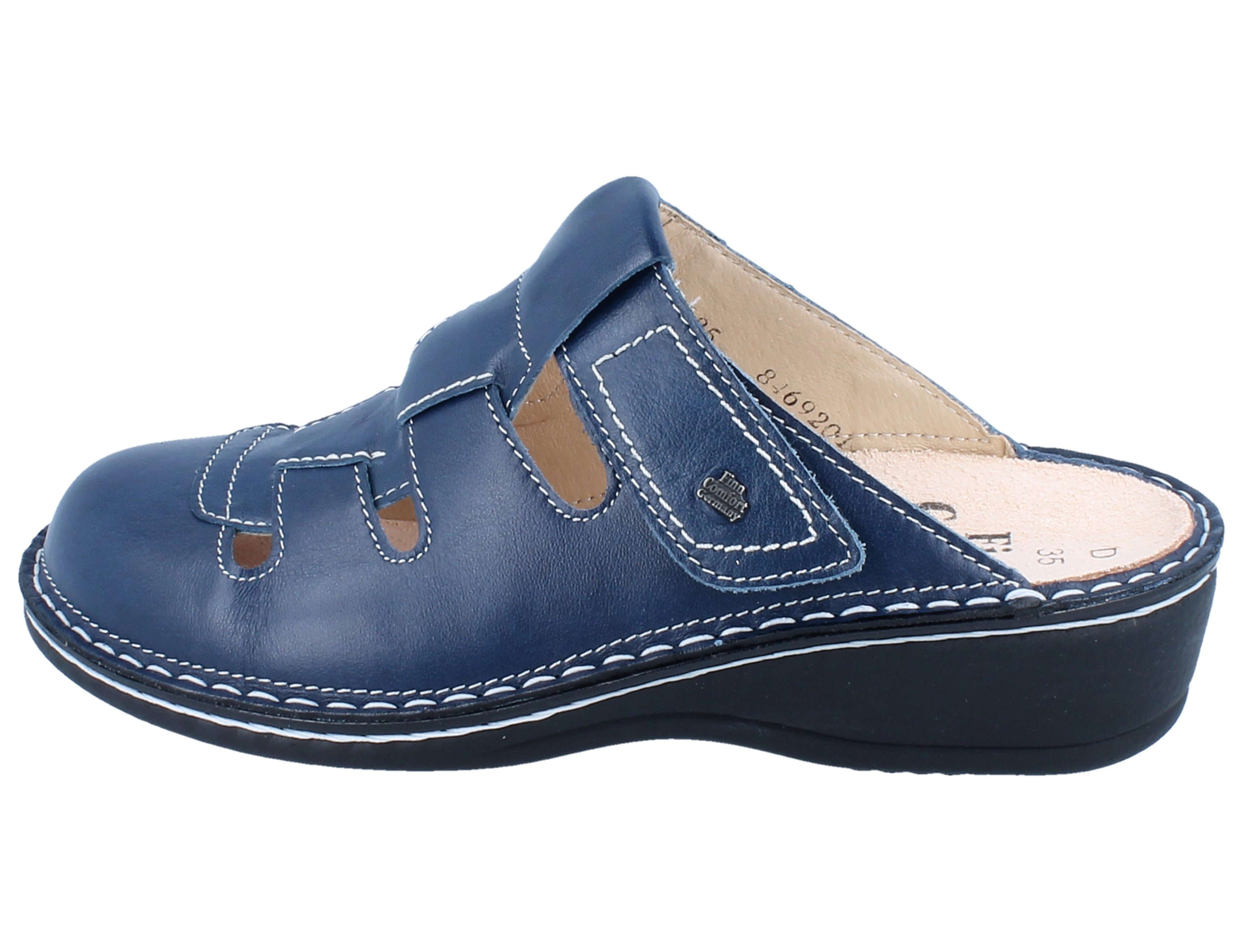 Finn Comfort FINN COMFORT Java Damen Clog blau Glattleder - Größe: 37 Clog Wechselfußbett