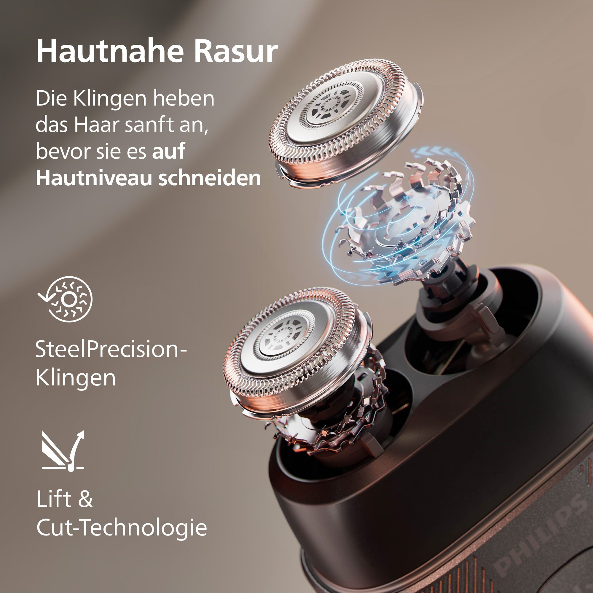 Philips Elektrorasierer S591/05, mit SteelPrecision Klingen, 3D Floating Heads, inkl. Reiseetui