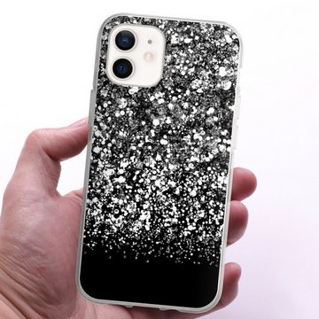 DeinDesign Handyhülle Glitzer Look Schneeflocken Muster Snow Fall Glitter Look, Apple iPhone 12 Silikon Hülle Bumper Case Handy Schutzhülle