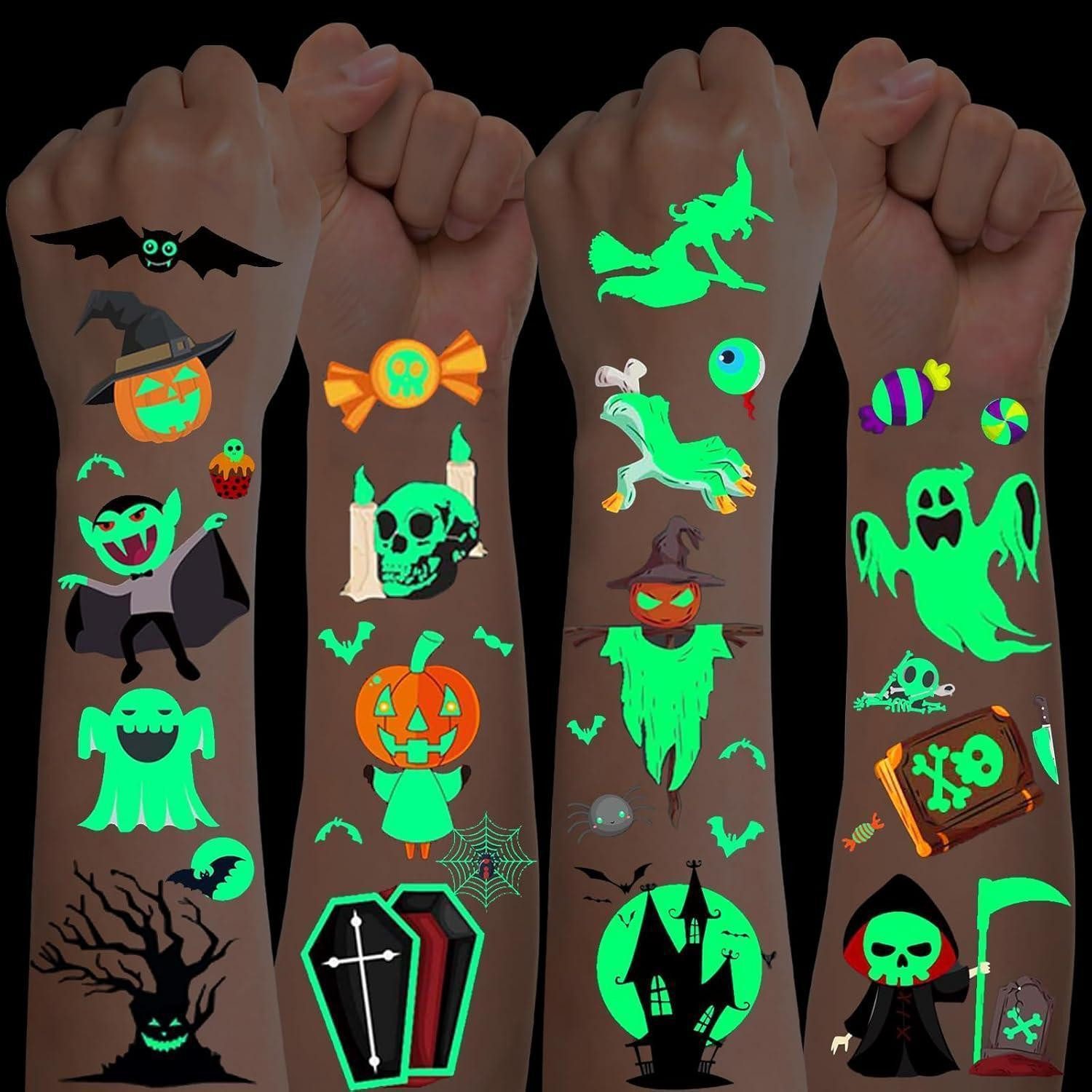 LuxusKollektion Kindertattoo Tattoos Halloween Kinder 10 Blatt Leuchtende Deko A