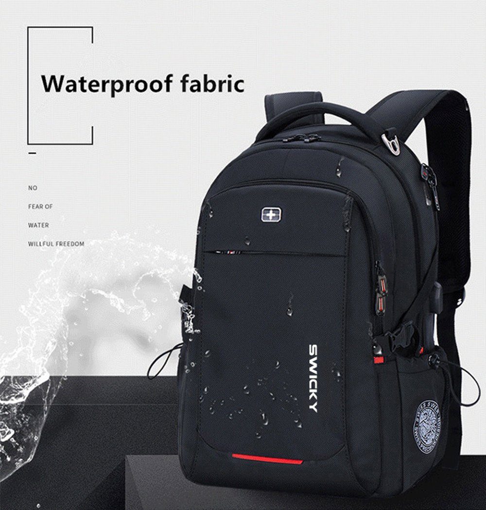 XDeer Laptoprucksack Laptoprucksack Reiserucksack,großer Anti-Diebstahl Rucksack (Set), mit USB-Ladeanschluss,wasserfester Big Business-Computer Rucksack