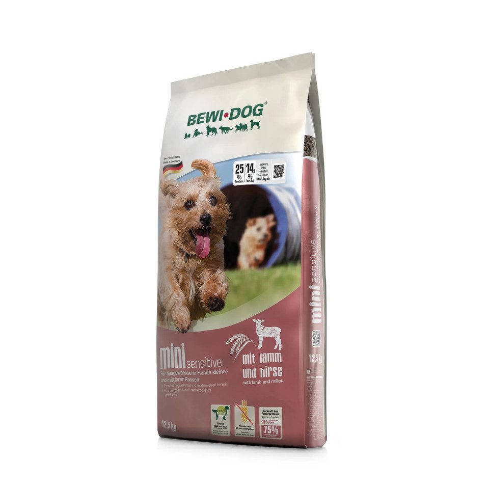 Bewi Dog Mini Sensitive - Trockenfutter mit Lamm & Hirse für kleine Hunderassen, Trockenfutter für: Hunde
