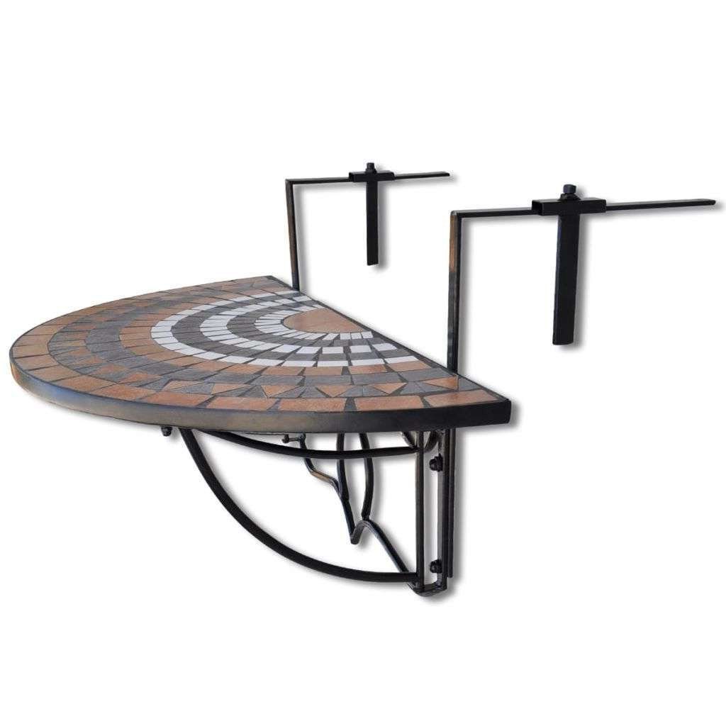 moebel-direkt-online Balkonhängetisch Bodo passend für fast alle Balkongeländer (1-St., 1 Tisch), Tischplatte aus Mosaikstücken in terracottafarben