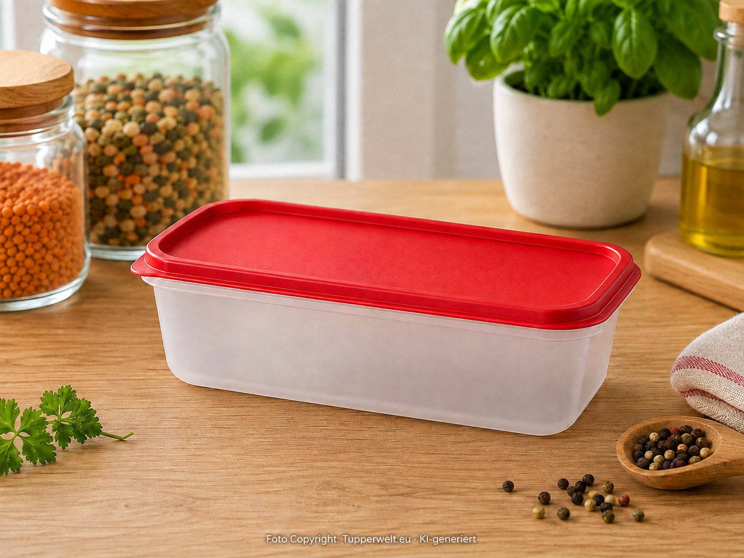 TUPPERWARE Vorratsdose Tupperware Eidgenosse 500ml rot mit geschlossenen Deckel