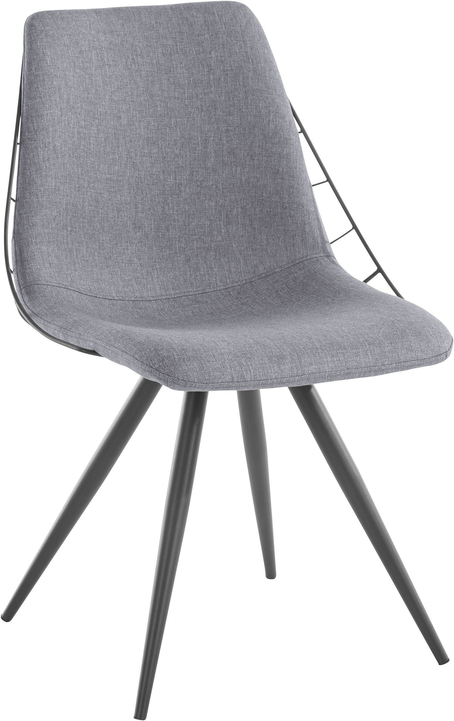 2 Design aus Sitzhöhe Carlisle cm, (Set, Webstoff, modernes Bezug Metallgestell, 47 St), Esszimmerstuhl loft24 anthrazit