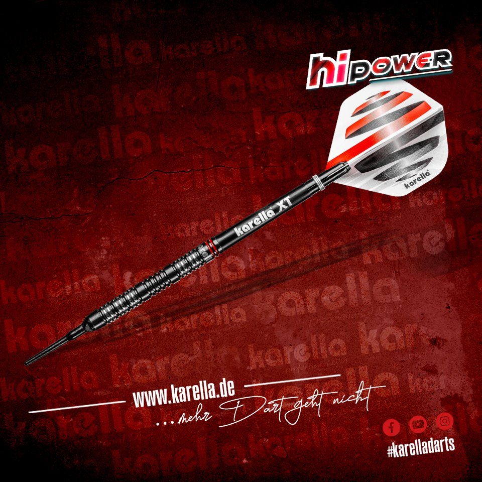 Karella Dartpfeil Softdart Karella HiPower schwarz, 90% Tungsten, 18g oder 20g