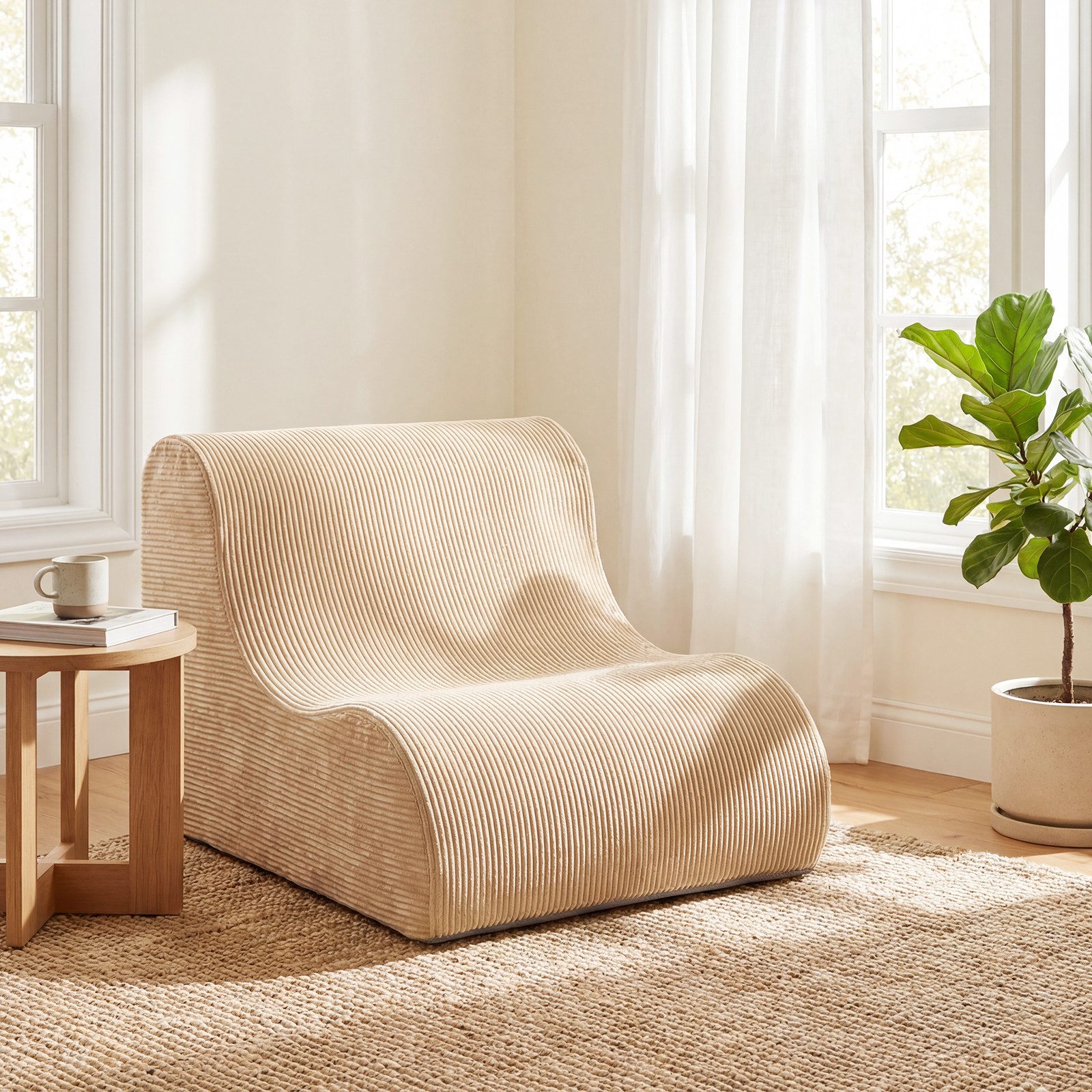 COSTWAY Sitzsack, Sessel, geschwungenes Bodensofa gepolstert