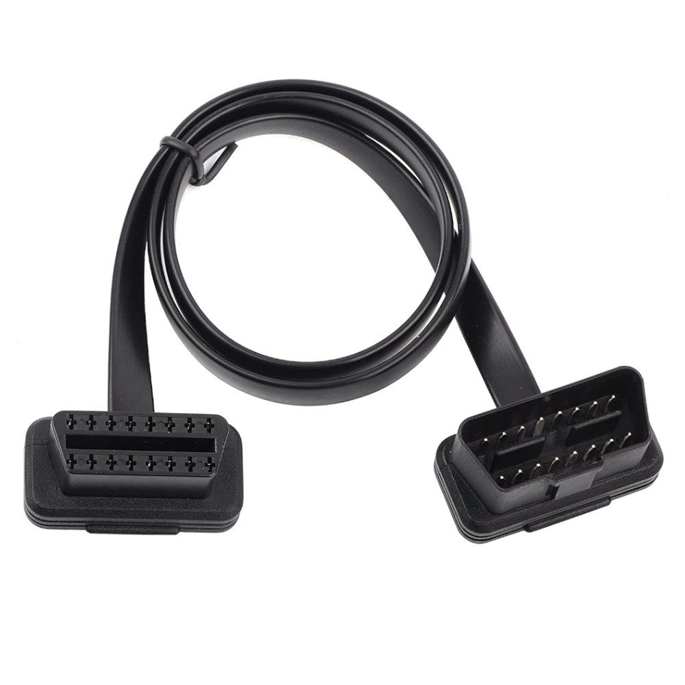 Trade-Shop OBD2-Diagnosegerät OBD2 Adapter passend für alle Fahrzeuge mit 16-Pin Diagnoseanschluss, Kabellänge: ca. 90 cm / Anschluss: 16pin OBD2 auf 16pin OBD2