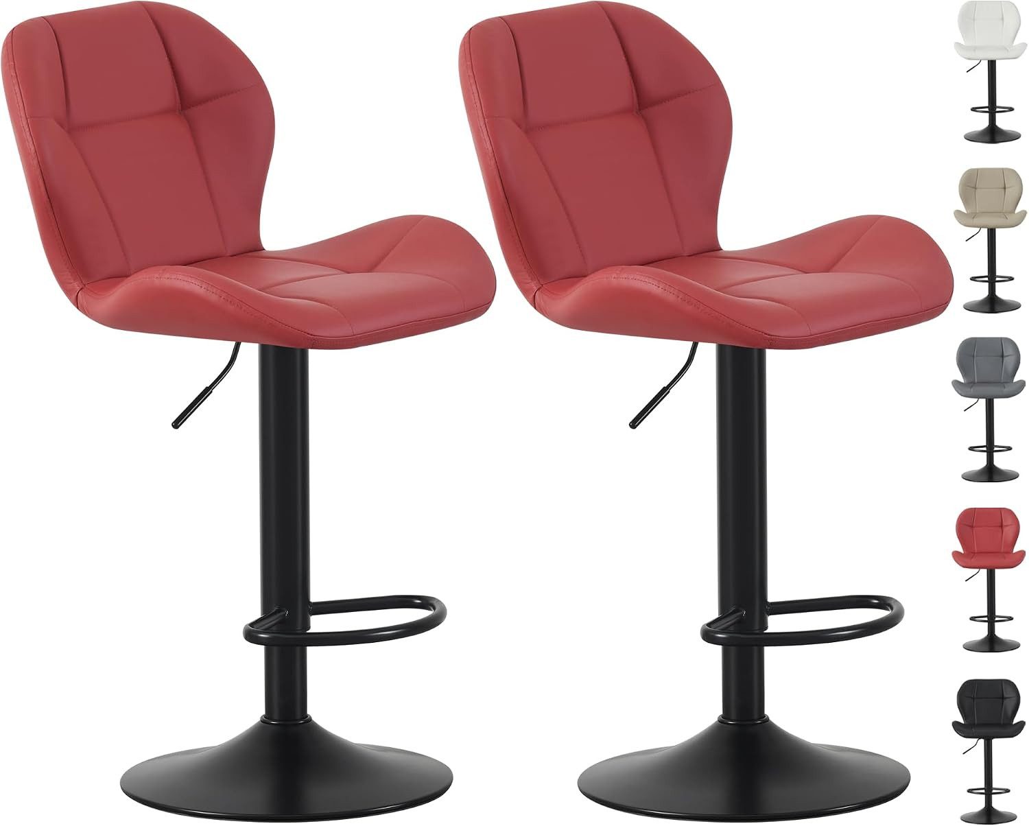 MCC direct Barhocker Barhocker im 2er Set, höhenverstellbar, Kunstleder, Model STELLA