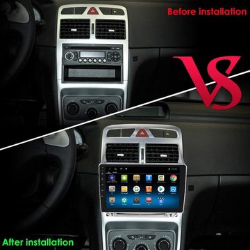 GABITECH für Peugeot 307 9" Android 13 Autoradio Bluetooth SD GPS Carplay Einbau-Navigationsgerät