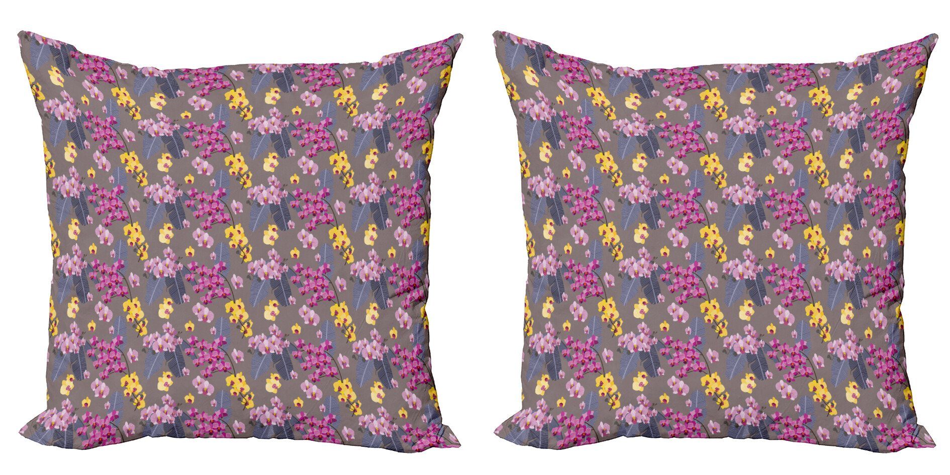 Kissenbezüge Modern Accent Doppelseitiger Digitaldruck, Abakuhaus (2 Stück), Orchideen Jungle wilde Blütenblätter Insel