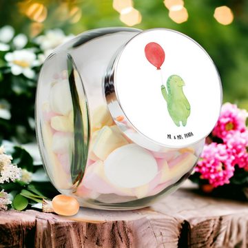 Mr. & Mrs. Panda Vorratsglas L 870ml Schildkröte Luftballon - Weiß - Geschenk, Glasbälter, Mutausb, Premium Glas, (1-tlg), Eigene Motive