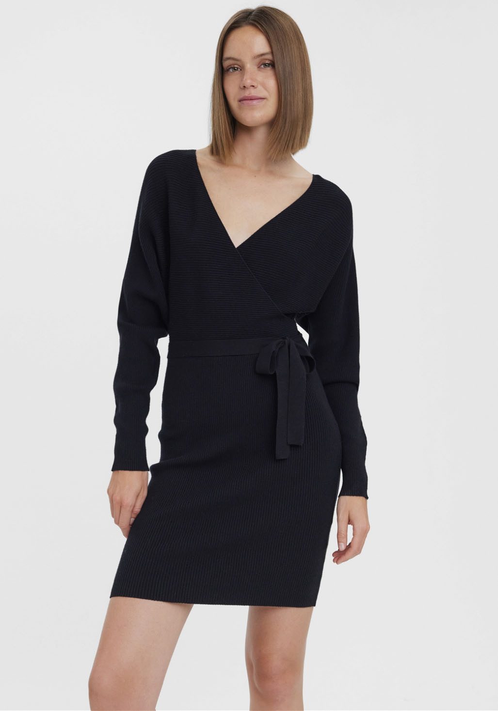 Strickkleid VMHOLLYREM LS V-NECK DRESS GA NOOS