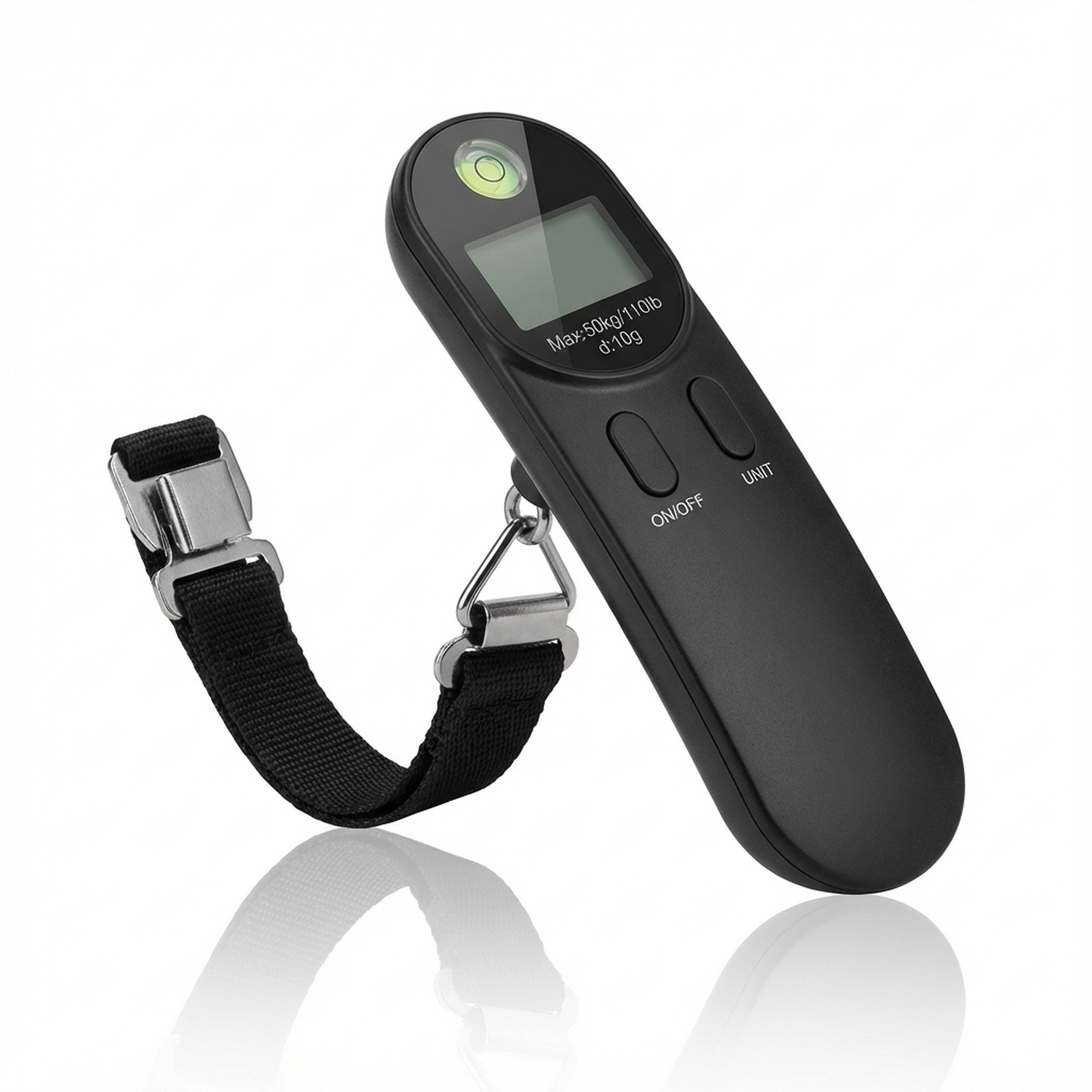 BEARWARE Kofferwaage digital mit Haken & Wiegeband, bis zu 50 kg, für Reisen, Gepäckwaage, Tragkraft 50 kg, (1-tlg), Hängewaage, Reisewaage, 10g genau, Wasserwaage, Tara, Maßband, Display