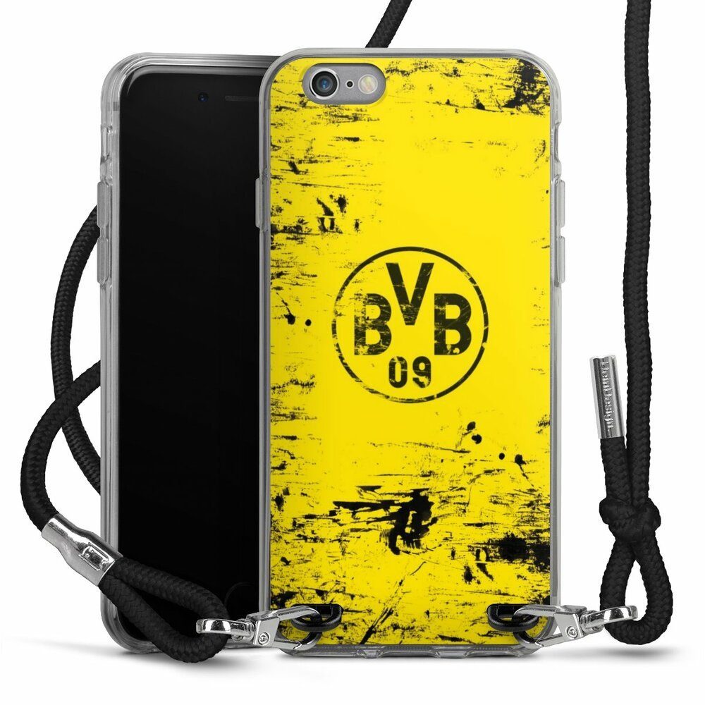 DeinDesign Handyhülle Borussia Dortmund Offizielles Lizenzprodukt BVB BVB Destroyed Look, Apple iPhone 6s Handykette Hülle mit Band Case zum Umhängen