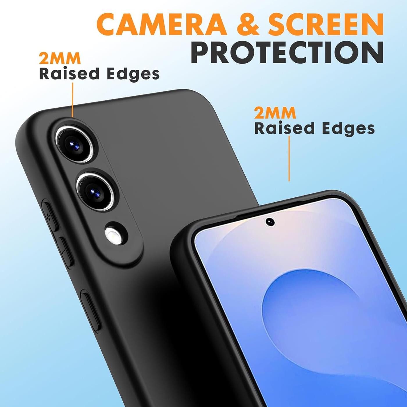 CoolGadget Handyhülle Silikon Case für das Samsung Galaxy S25 Edge Slim TPU Cover, Weiche Schutz Hülle mit Innen Fleece aus Stoff Handy Tasche – Bild 2 von 5