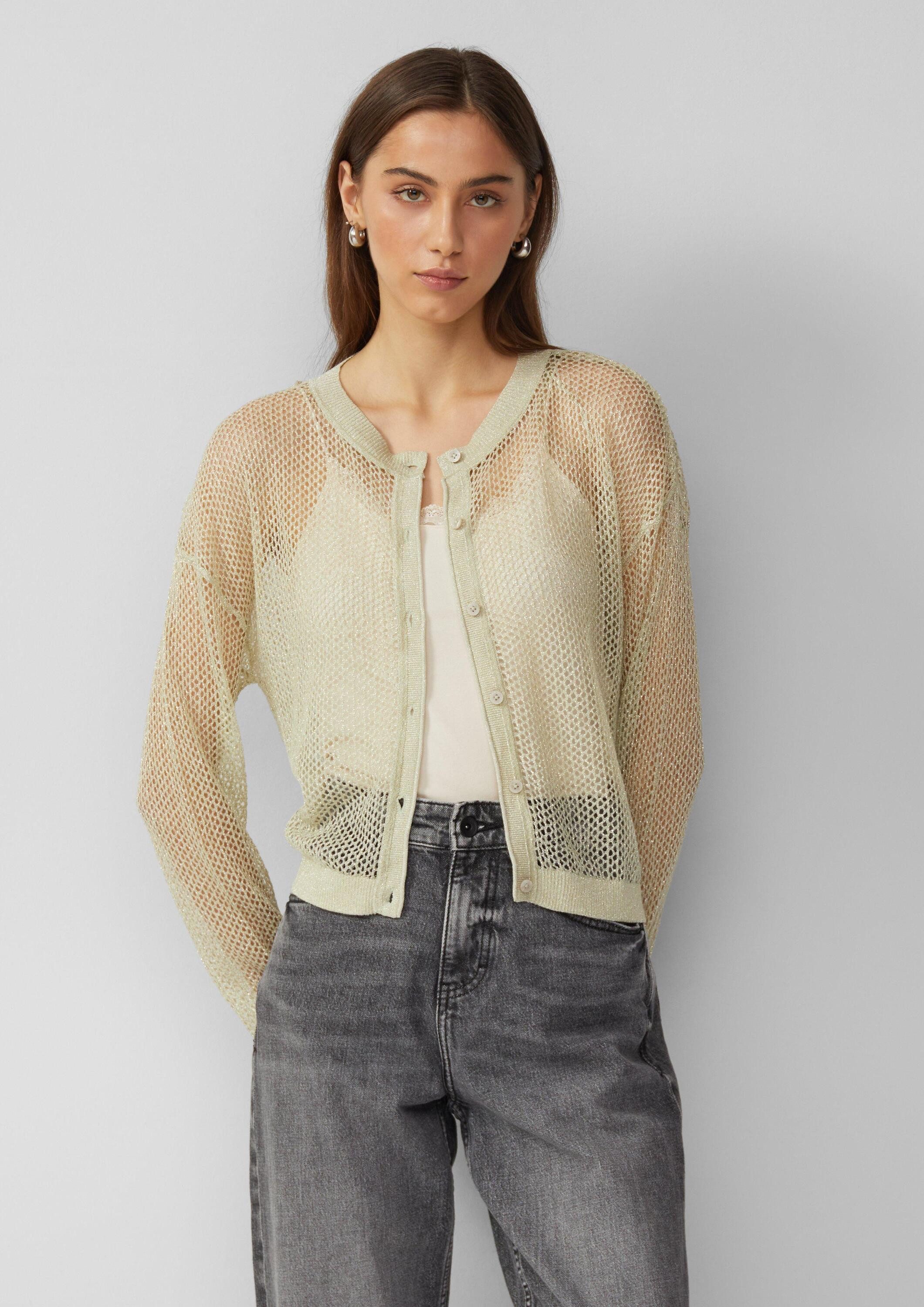 QS Cardigan Strickjacke Jacke in Häkeloptik günstig online kaufen