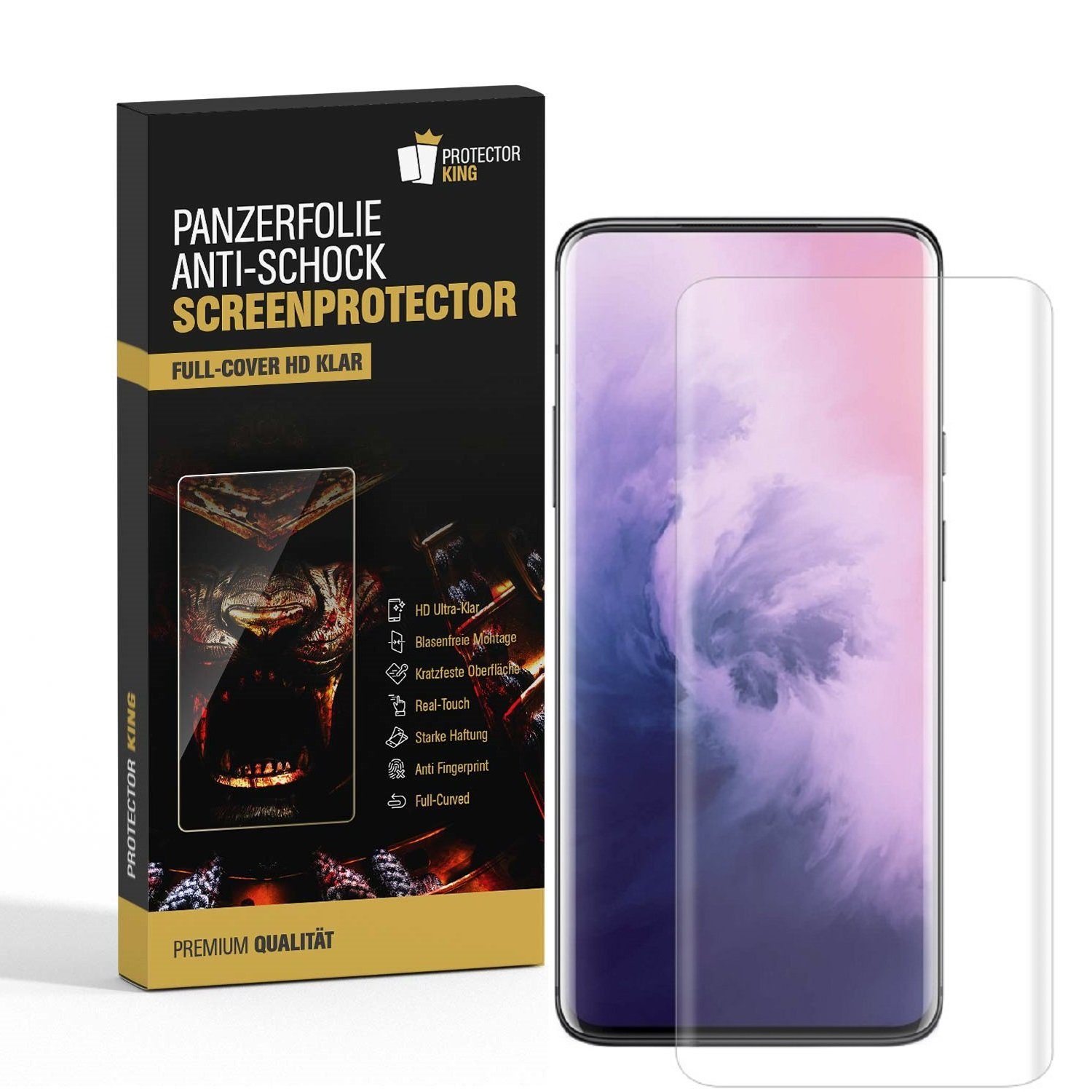 Schutzfolie 2x Panzerfolie für OnePlus 7 Pro FULL COVER Displayfolie Displayschutz