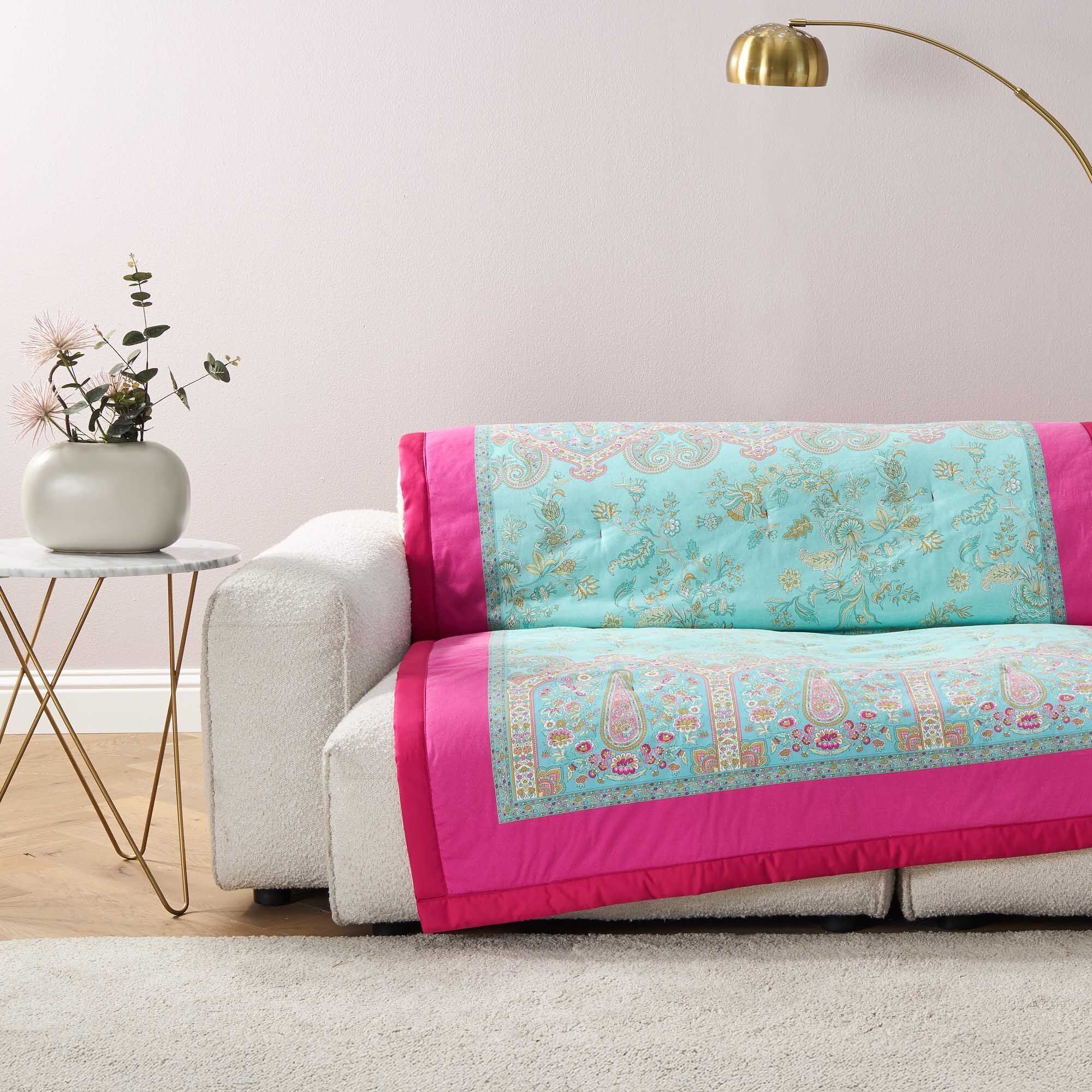 Plaid IND ROSES, Bassetti, aus reiner Baumwolle