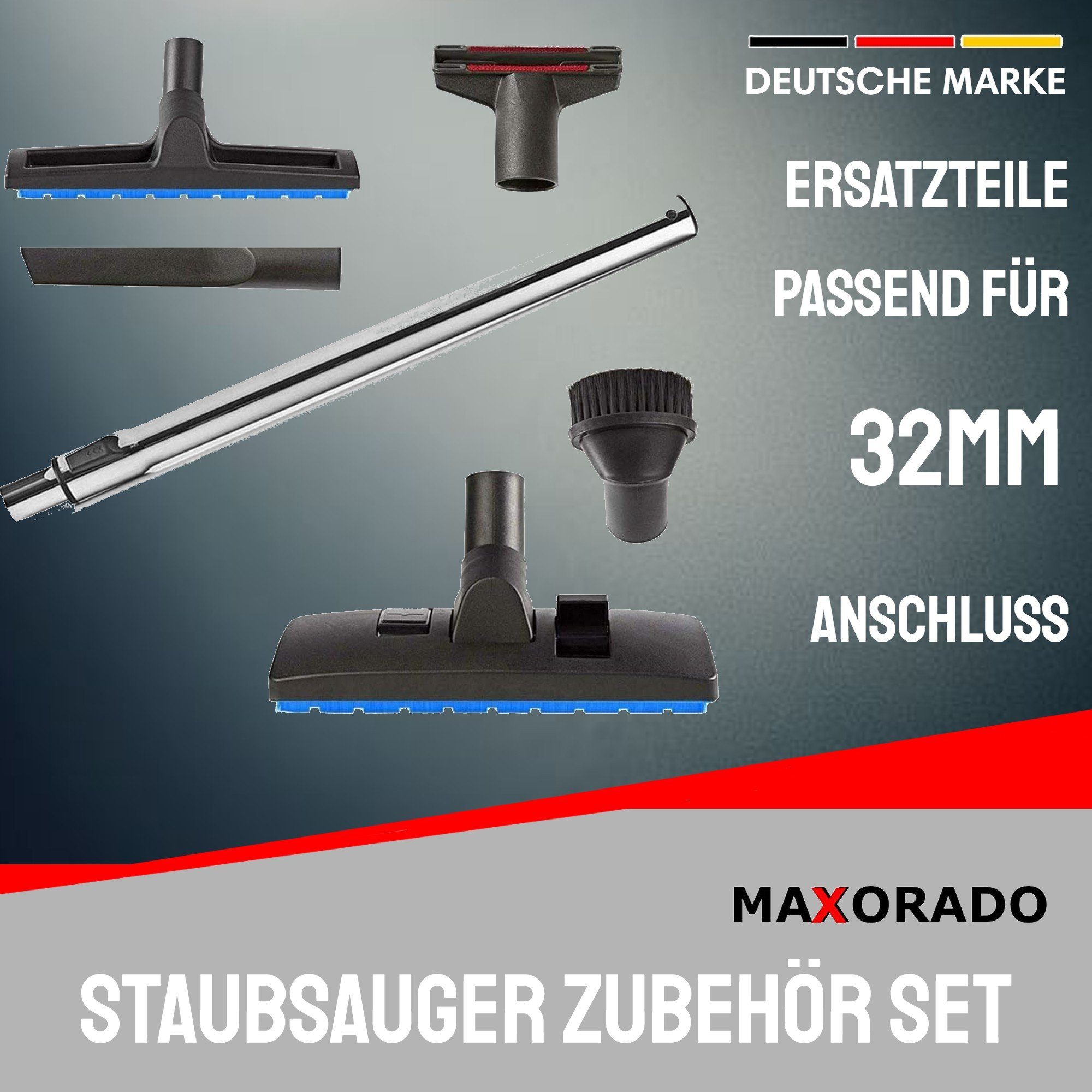 Set Staubsauger Ersatzteile Düsen 32mm Bodendüse Ersatzteile Rohr XXL Maxorado Staubsaugerrohr
