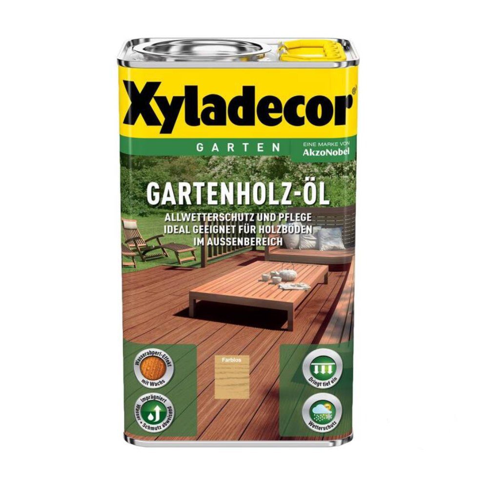 Xyladecor  Holzöl Gartenholz Öl 2,5 l Farblos Außen Pflege Terrasse Boden Imprägnieren