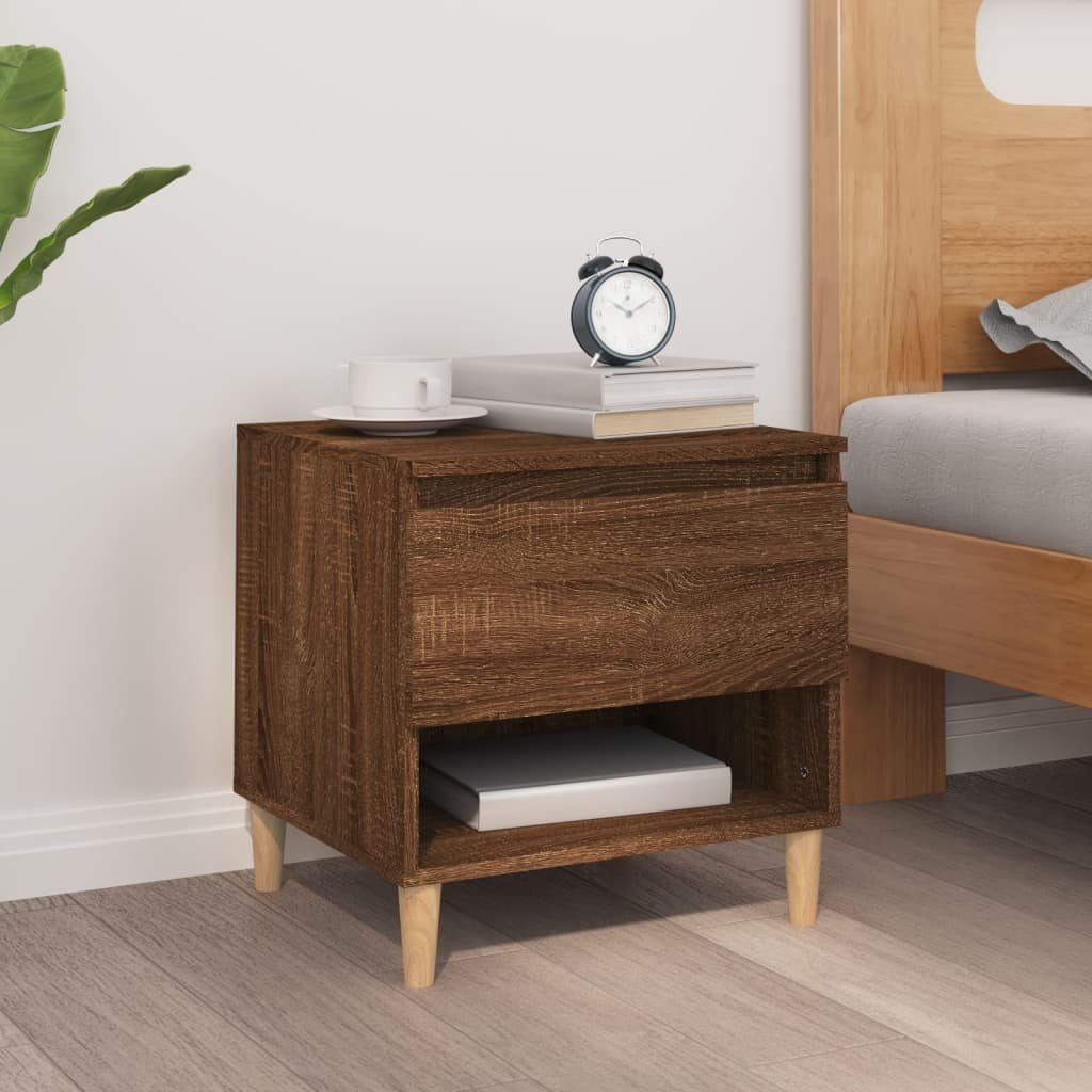 vidaXL Nachttisch Nachttisch Braun Eichen-Optik 50x46x50 cm Holzwerkstoff (1-St)