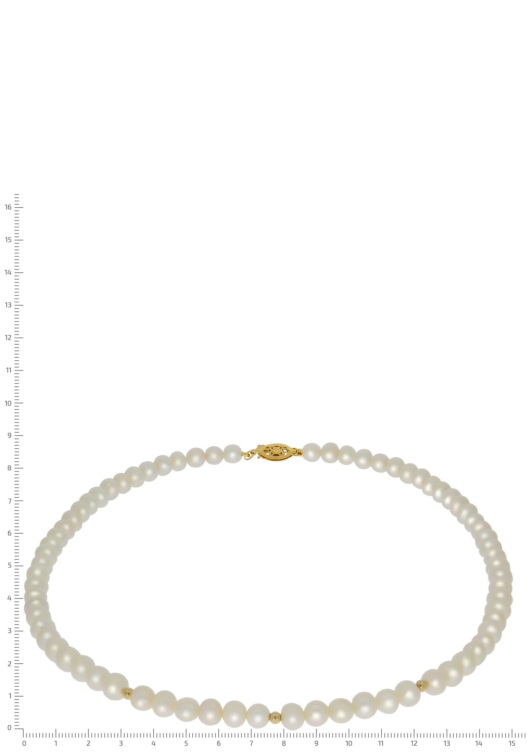 Firetti Perlenkette Schmuck Geschenk Gold 585 Halsschmuck Halskette Perle, mit Süßwasserzuchtperlen