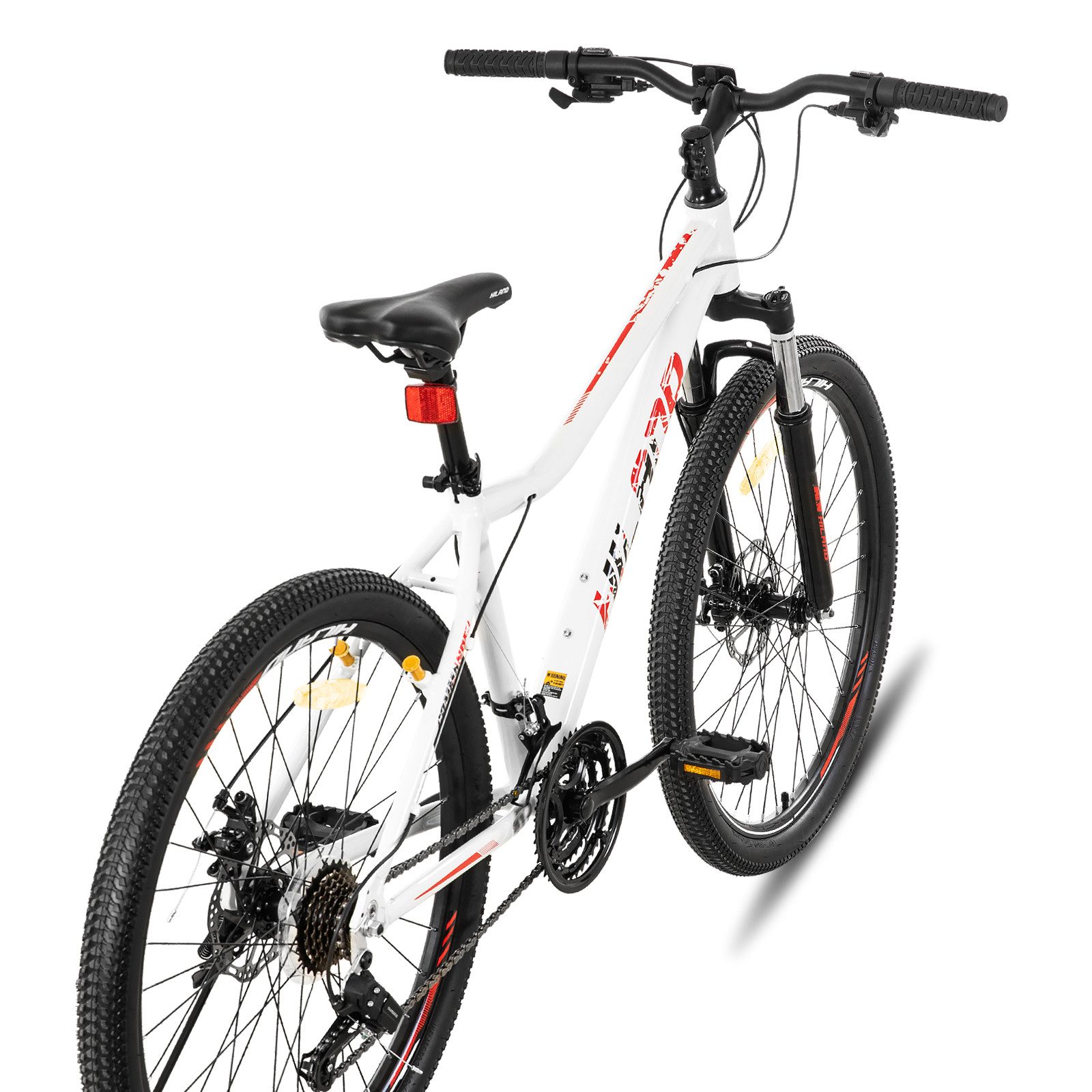 HILAND Mountainbike 26/27,5 Zoll Leichtgewichtiges bike für Frauen Ideal für alle Terrains, 18-Gang mit Lock-Out-Federgabel Dual-Scheibenbremsen, Aluminium-Rahmen