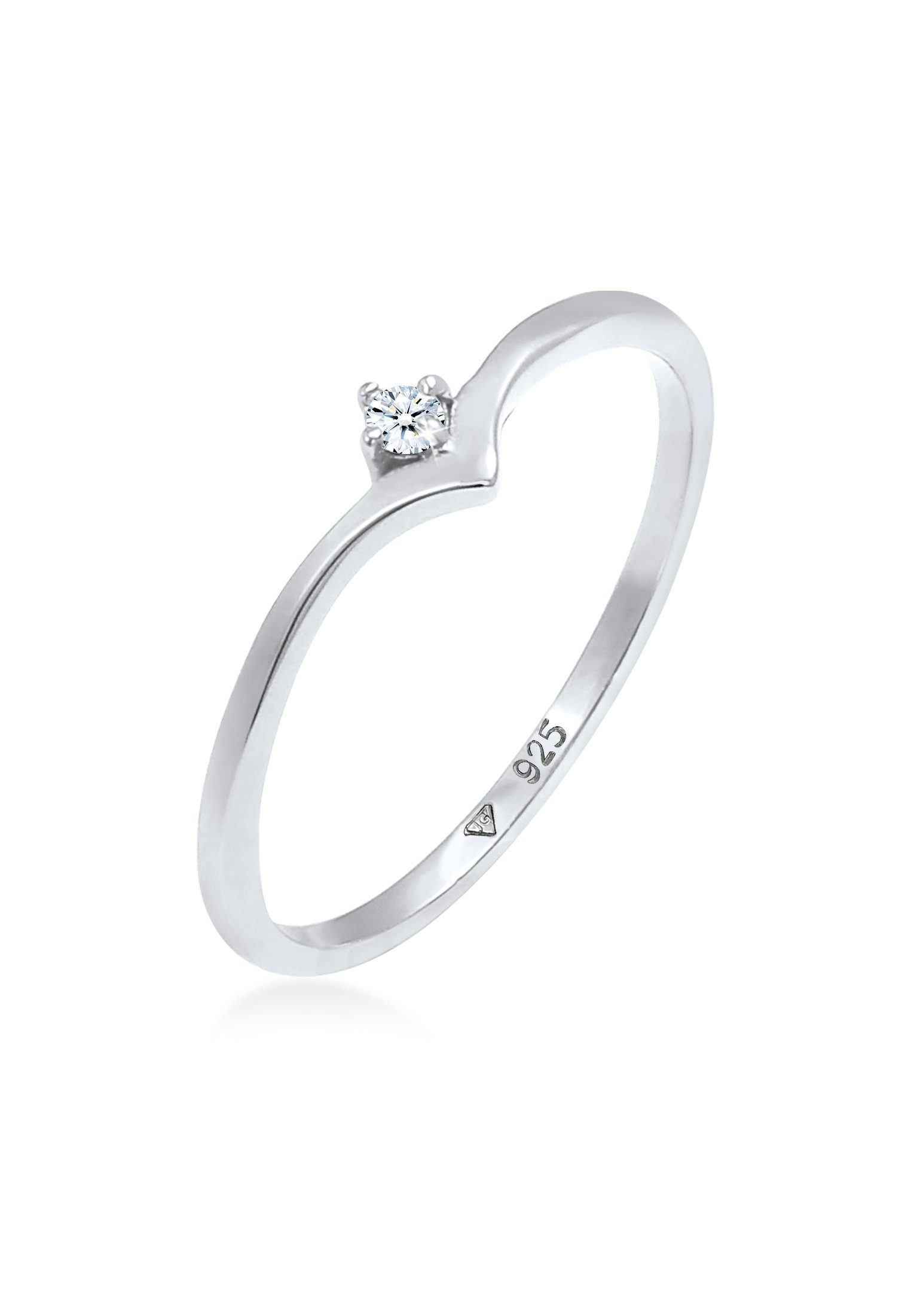 Elli DIAMONDS Verlobungsring Solitär Diamant (0.03 günstig online kaufen