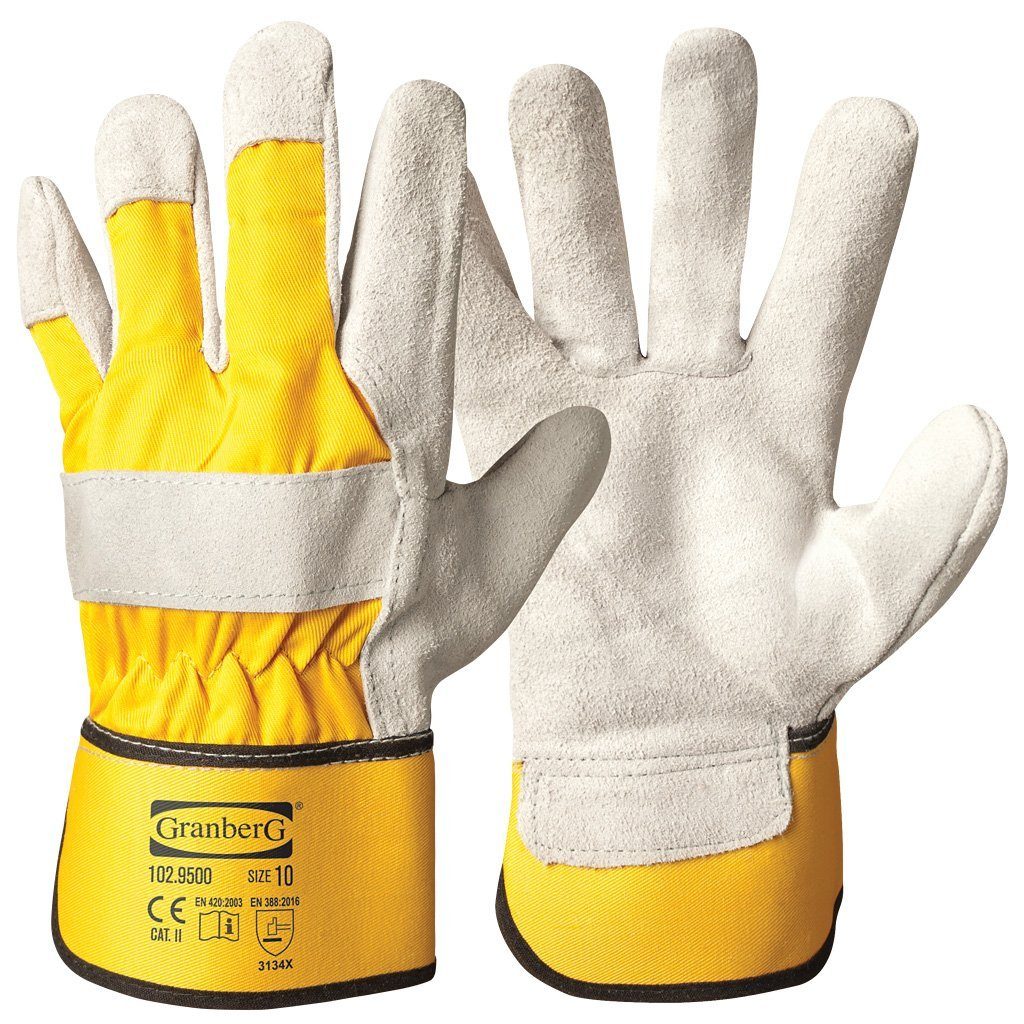 Arbeitshandschuhe Lederhandschuhe Rindspaltleder gefüttert Gr.10