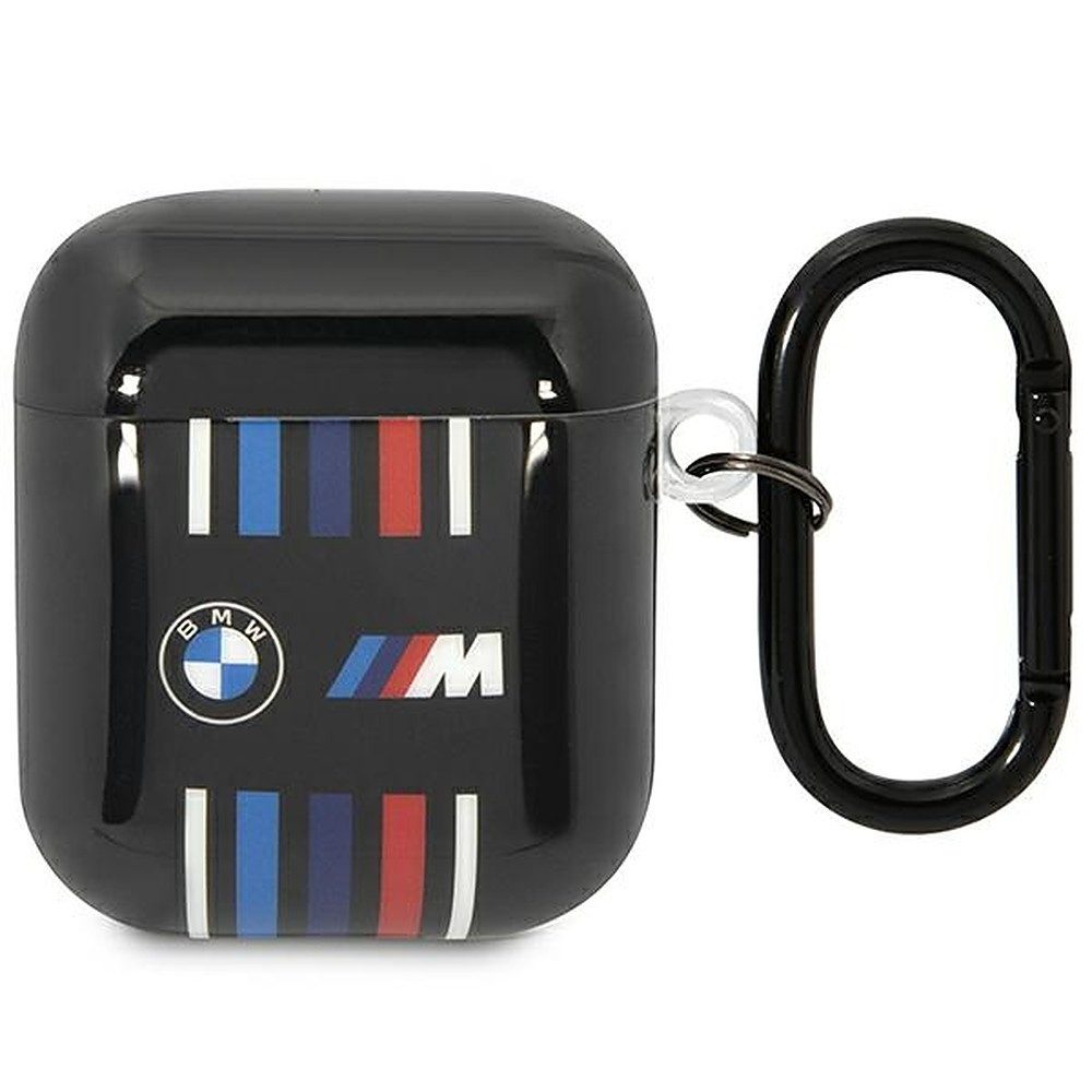 BMW Kopfhörer-Schutzhülle Ohrhörerhülle Ladeschalenschutz Karabinerhülle, BMW M Streifen, TPU, Karabinerring, kratzfest