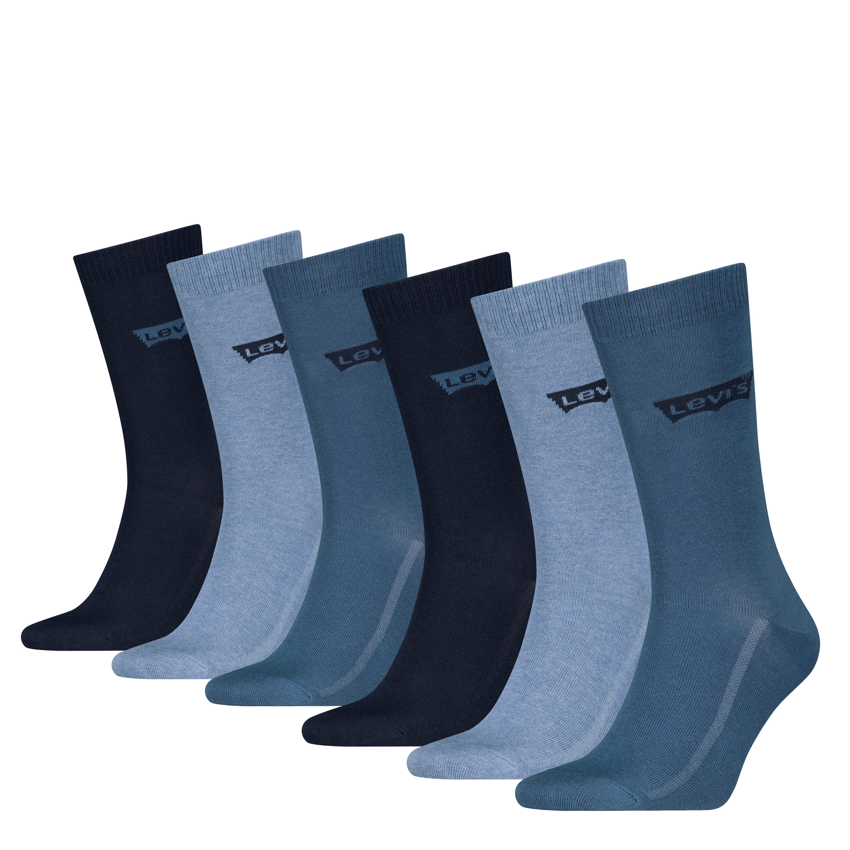 Levi's® Socken LEVIS REGULAR CUT BATWING LOGO 6P RECYCLED CO ECOM (Packung, 6-Paar, 6 Paar) mit breitem Logobund