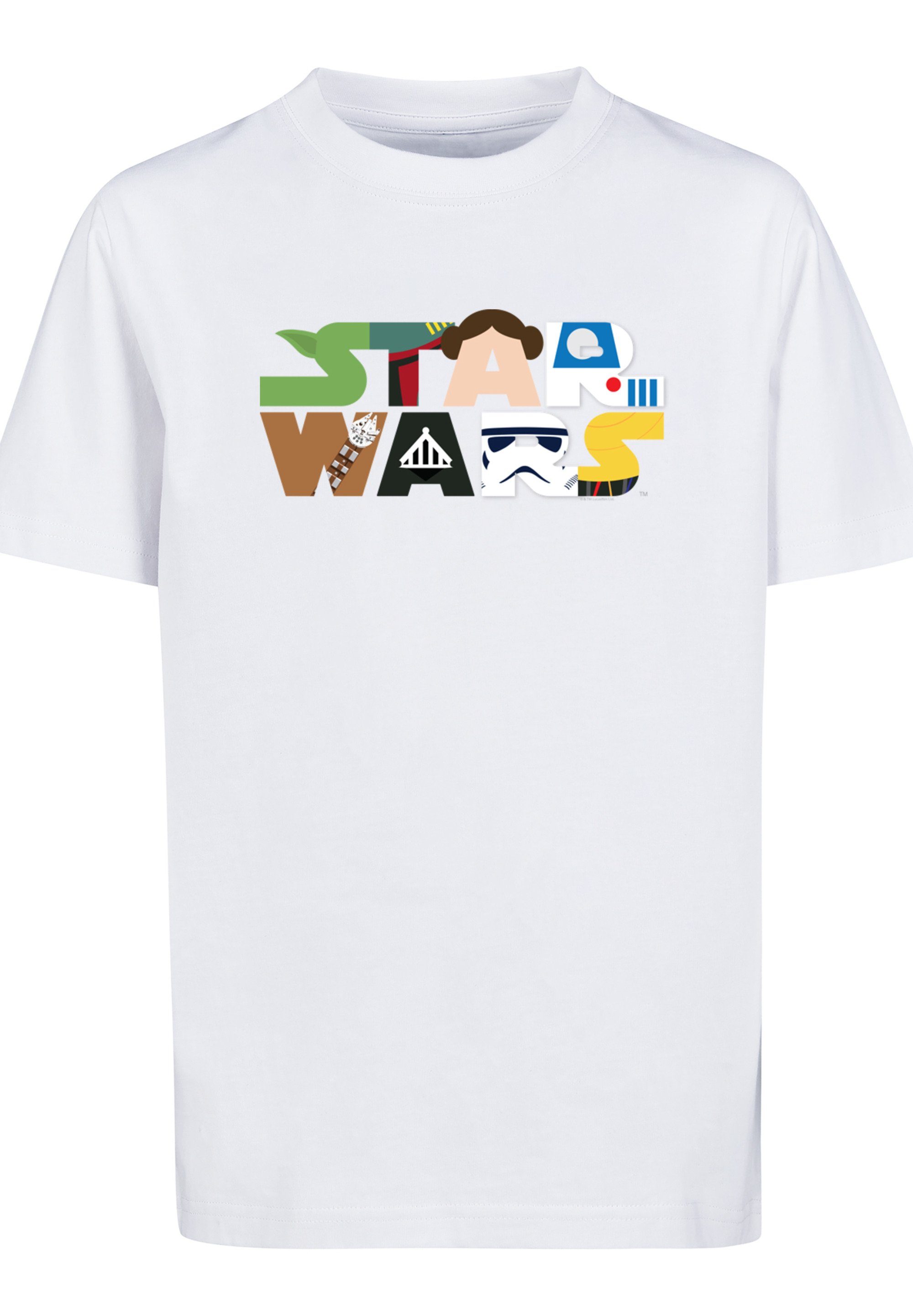 Kids Tee Star F4NT4STIC Kurzarmshirt with Kinder Character Wars (1-tlg) white Basic Logo
