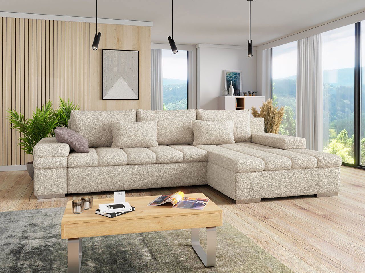 MIRJAN24 Ecksofa Bangkok Premium, Moderne Couch Eckcouch, mit L-Form und Bettkasten Schlaffunktion