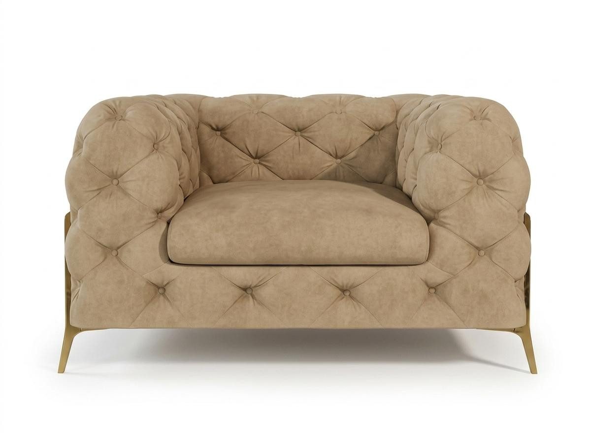 JVmoebel Chesterfield-Sessel Beiger Chesterfield Sessel für das Wohnzimmer (1-St), Made in Europa